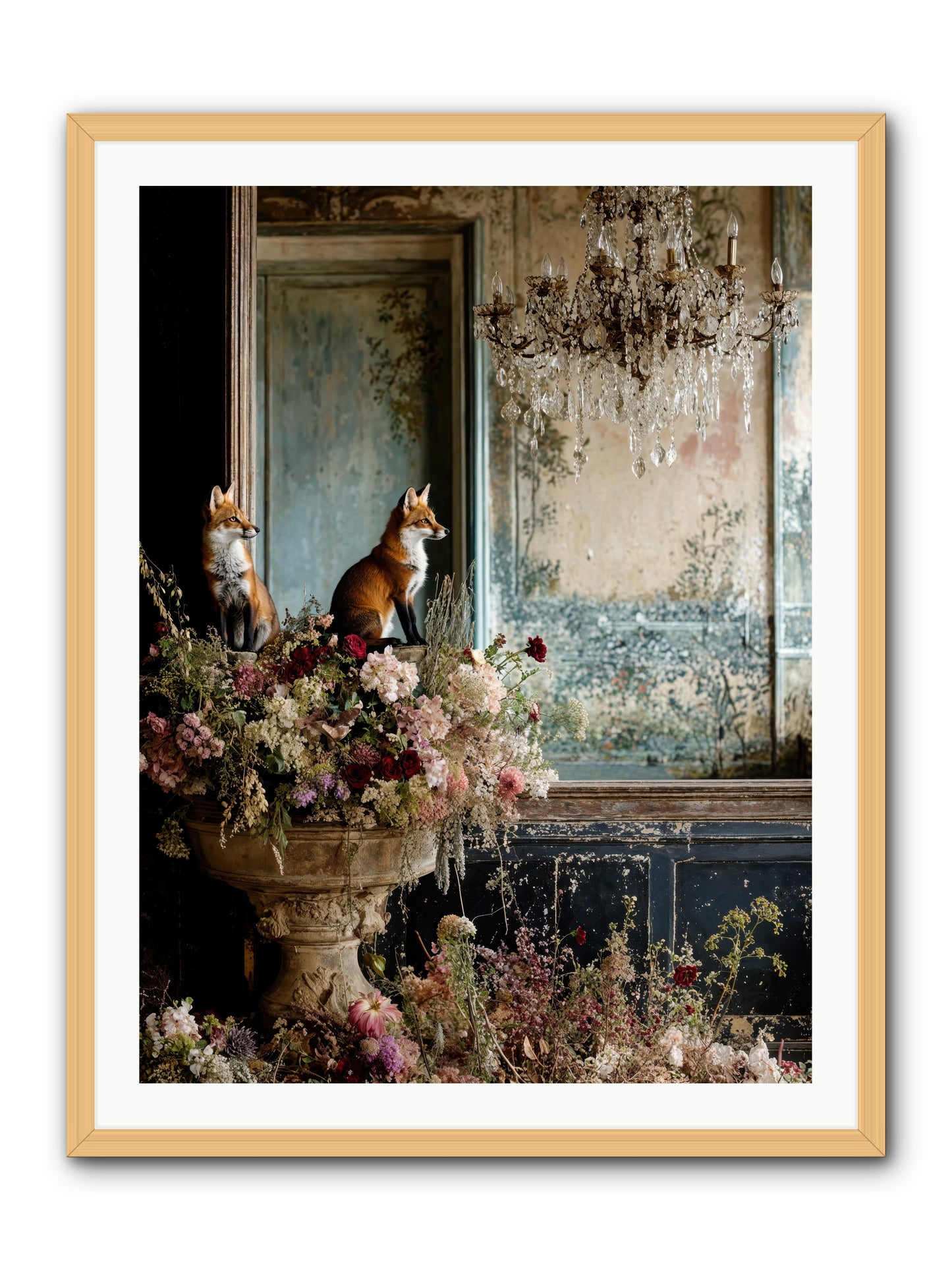 Baroque Wildlife -- Framed Print - Natural 30x40