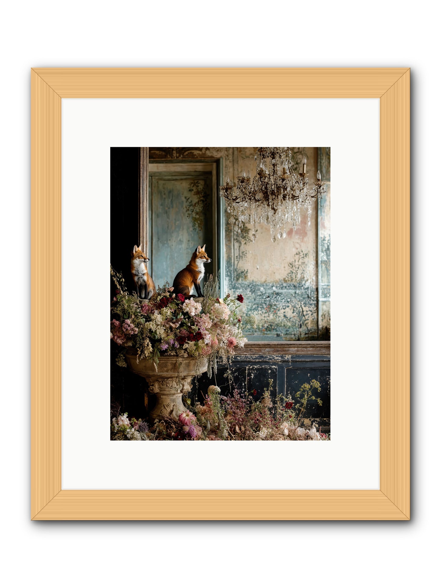 Baroque Wildlife -- Framed Print - Natural 9x12