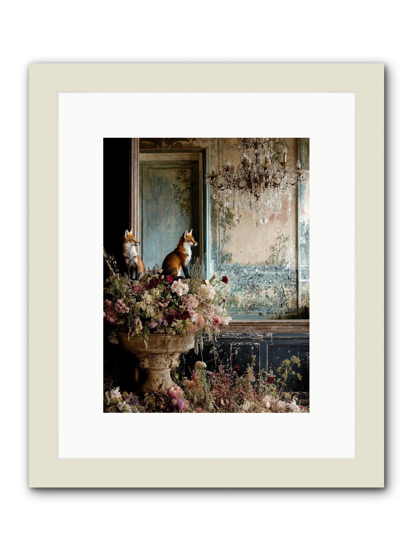 Baroque Wildlife -- Framed Print - White 9x12