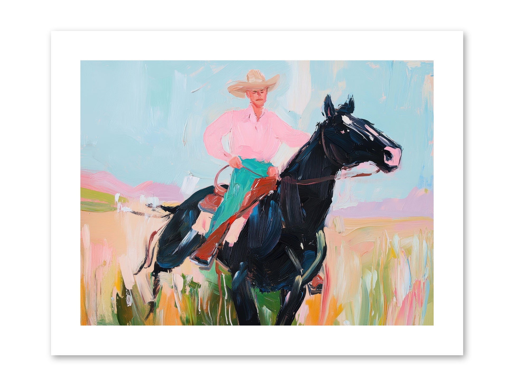 Barrel Racer's Dream -- Paper Print 12x9