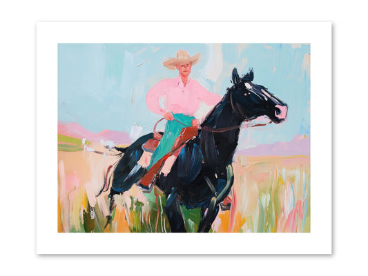Barrel Racer's Dream -- Paper Print 12x9