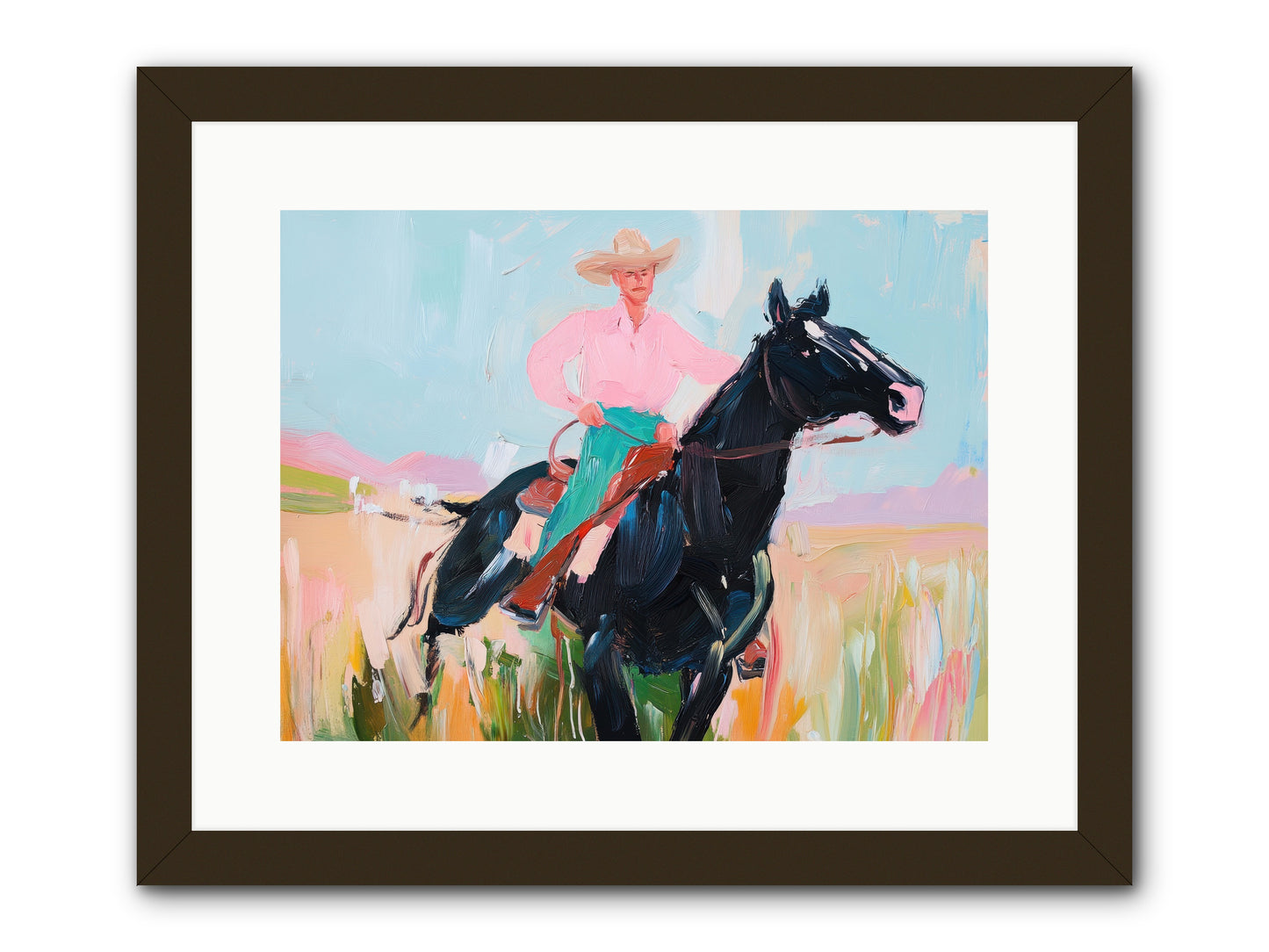 Barrel Racer's Dream -- Framed Print - Black 16x12