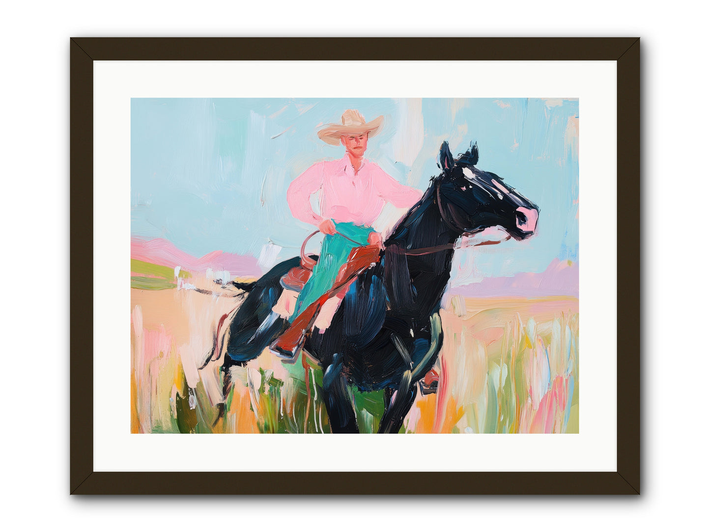 Barrel Racer's Dream -- Framed Print - Black 24x18