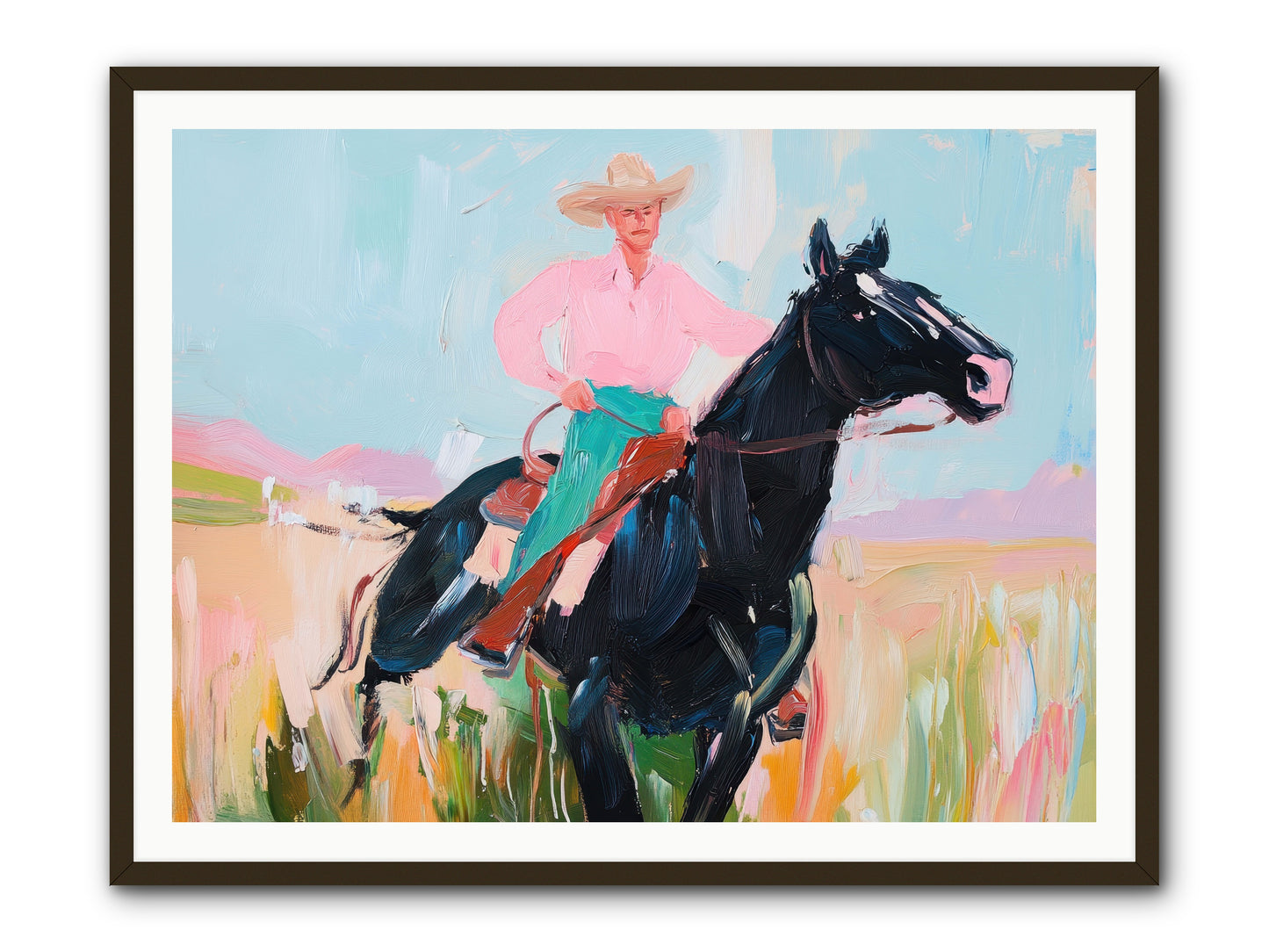 Barrel Racer's Dream -- Framed Print - Black 48x36