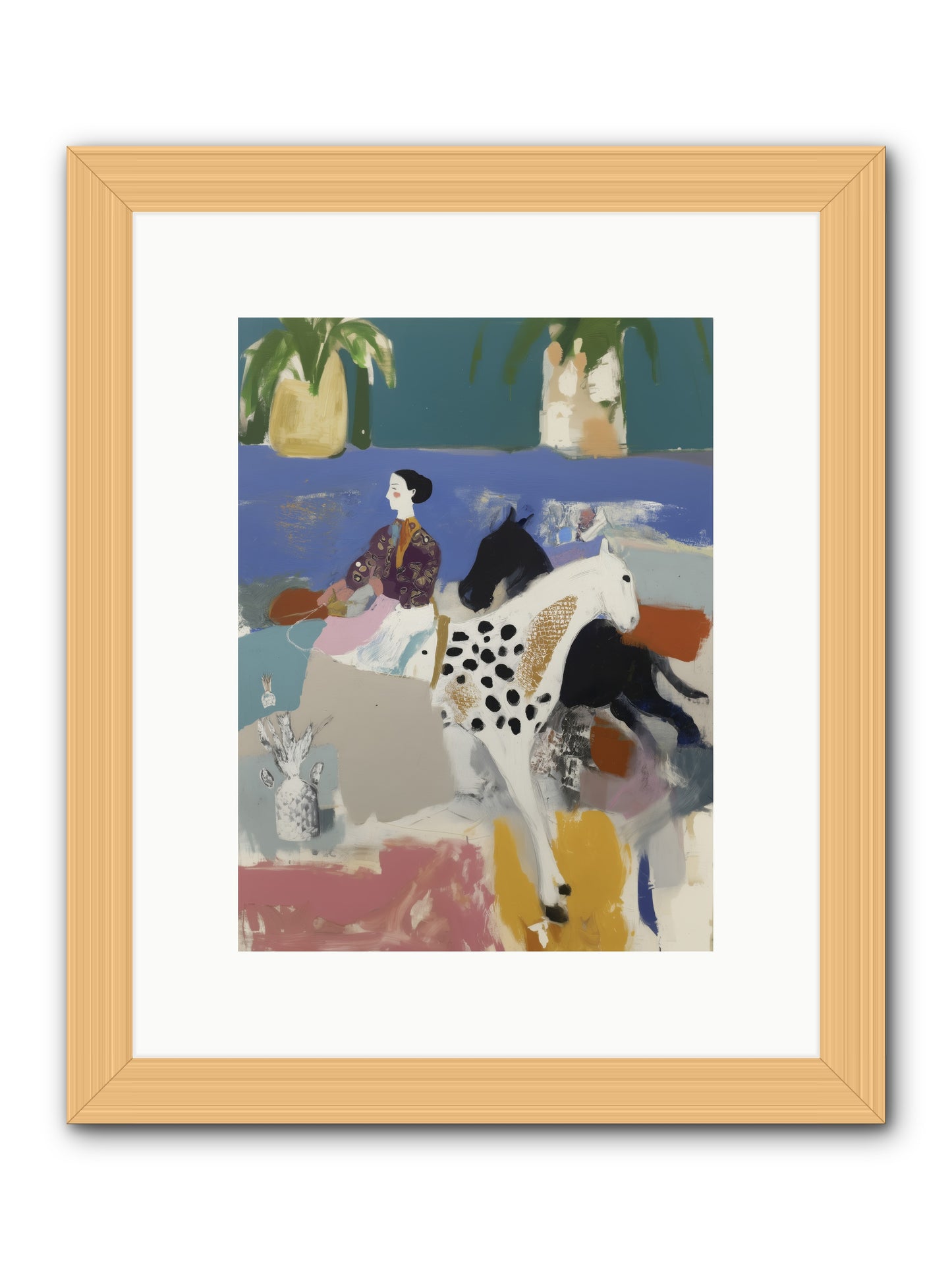 Basket of Stars -- Framed Print - Natural 9x12