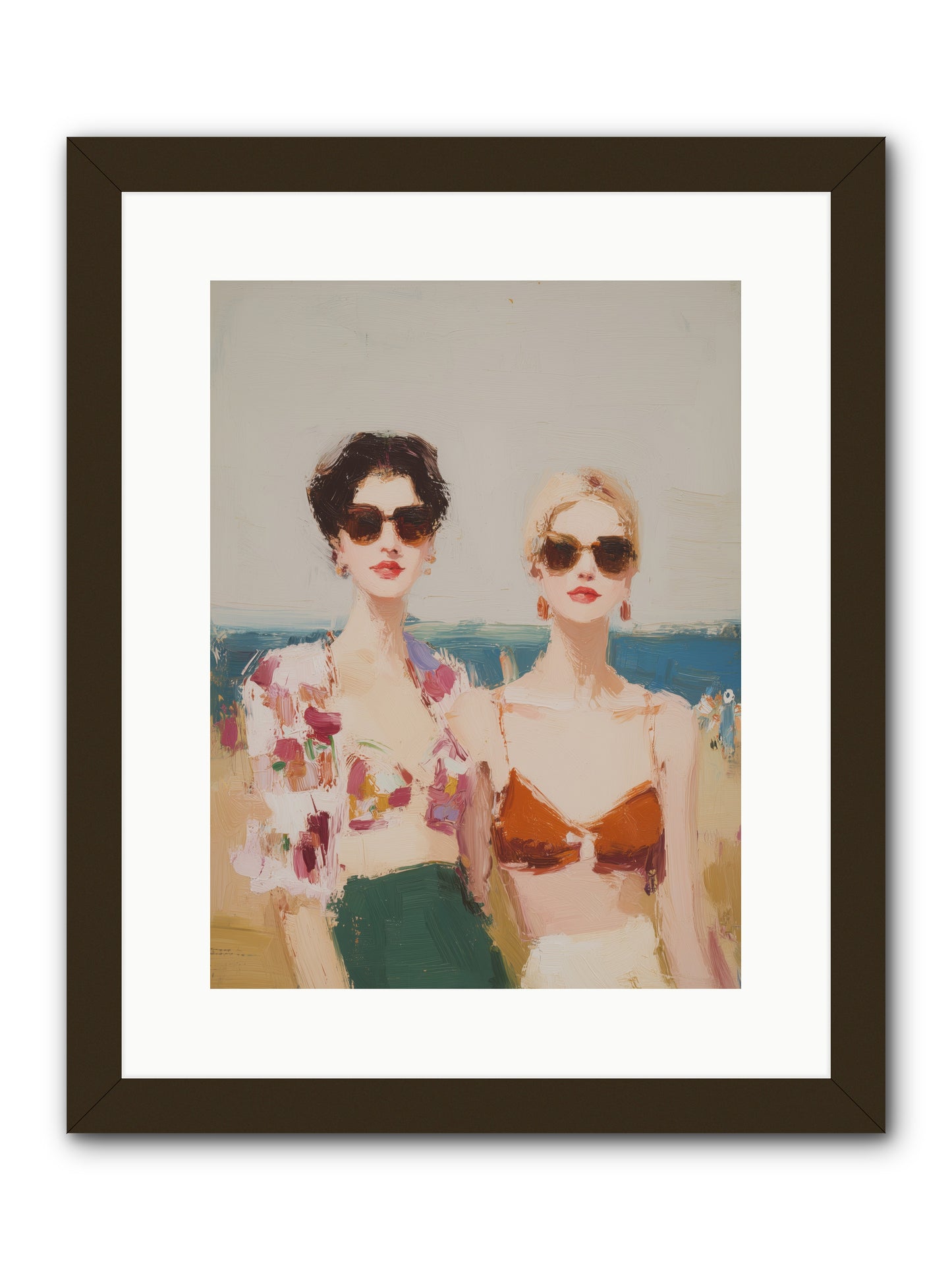 Beach Besties -- Framed Print - Black 12x16