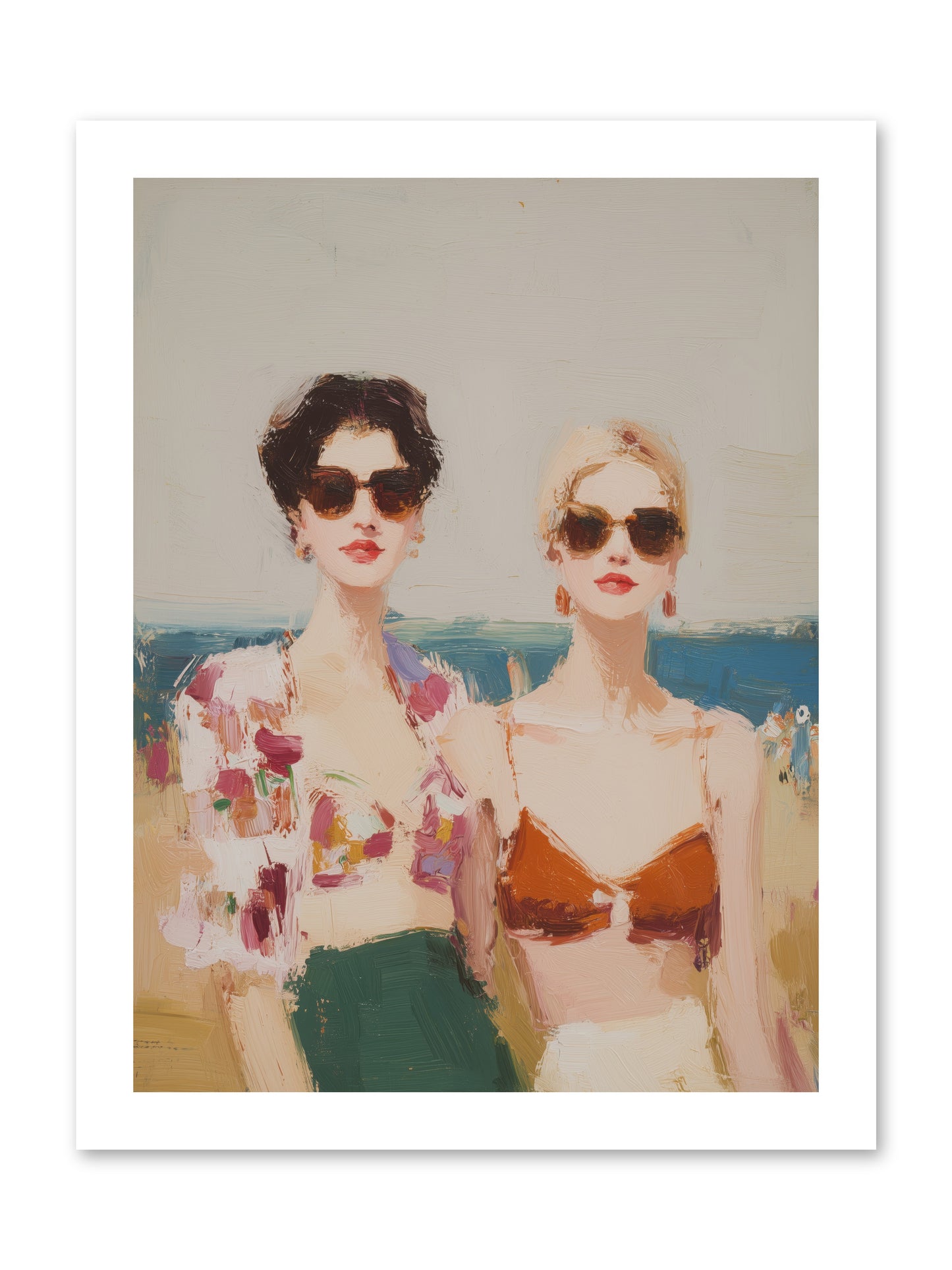 Beach Besties -- Loose Canvas Print 12x16