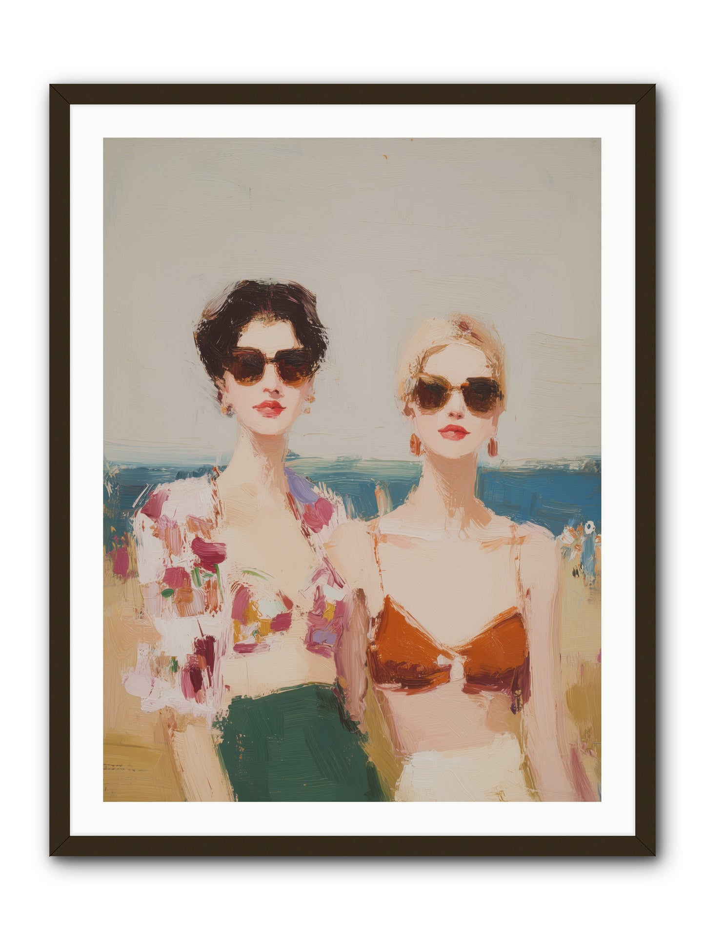 Beach Besties -- Framed Print - Black 30x40