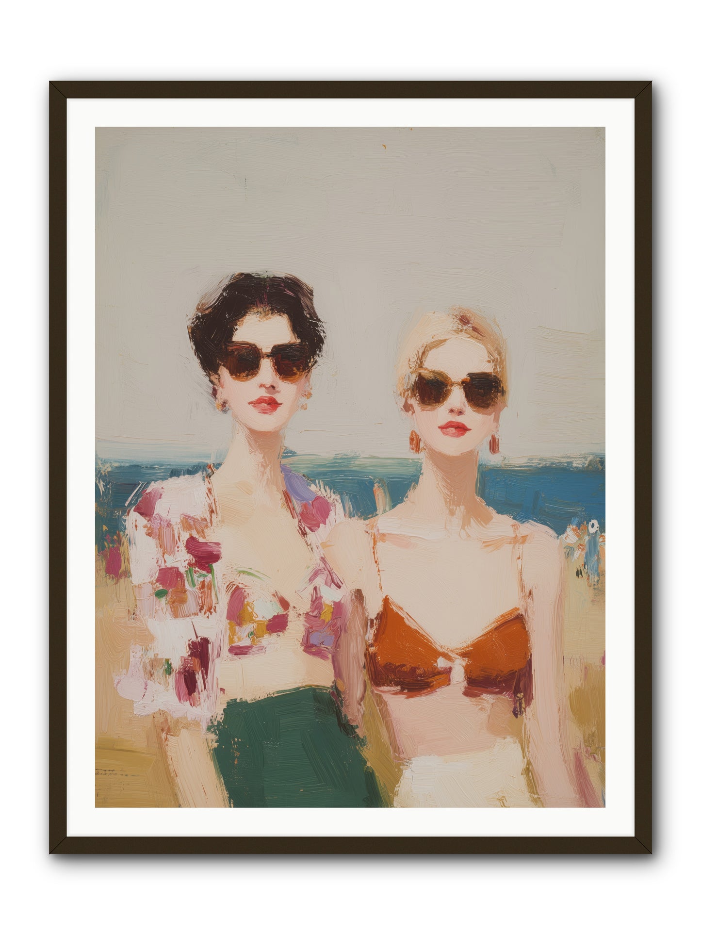 Beach Besties -- Framed Print - Black 36x48