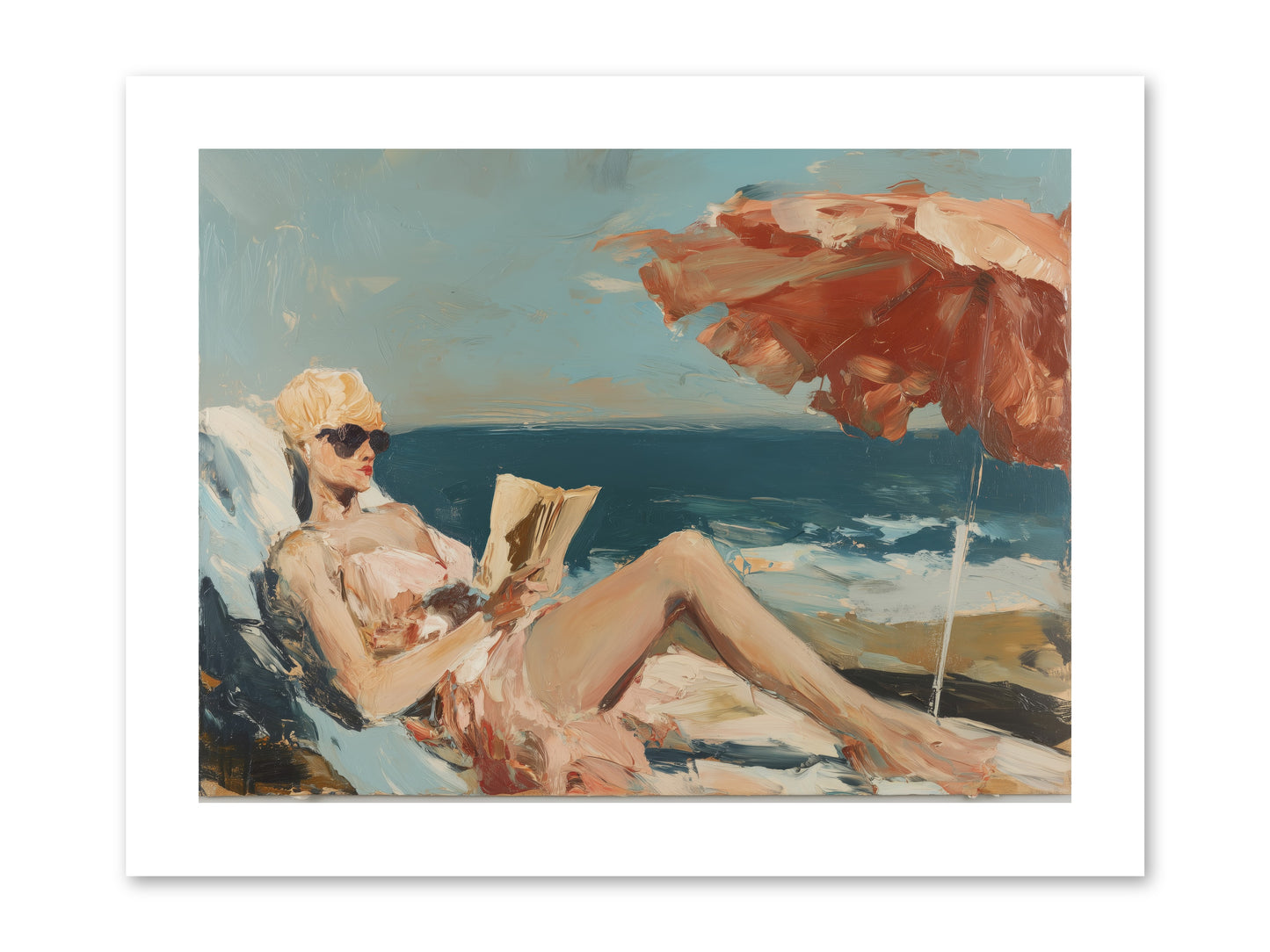 Beach Book Club -- Loose Canvas Print 12x9