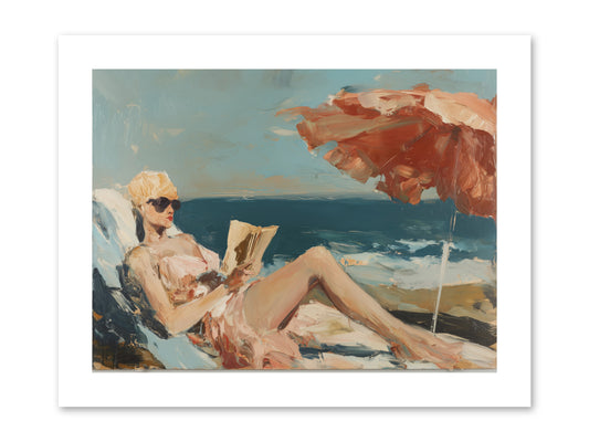 Beach Book Club -- Paper Print 12x9
