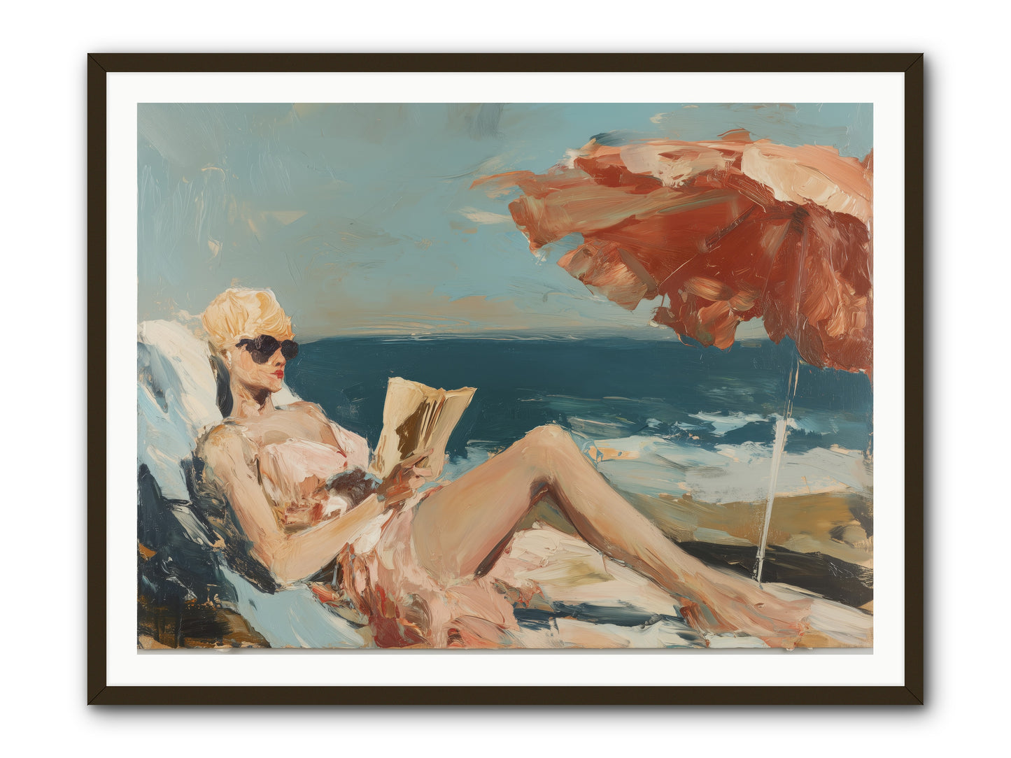 Beach Book Club -- Framed Print - Black 48x36