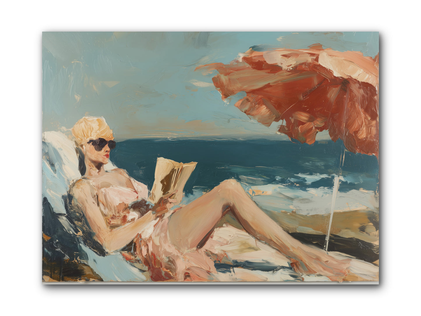 Beach Book Club -- Wrapped Canvas 12x9