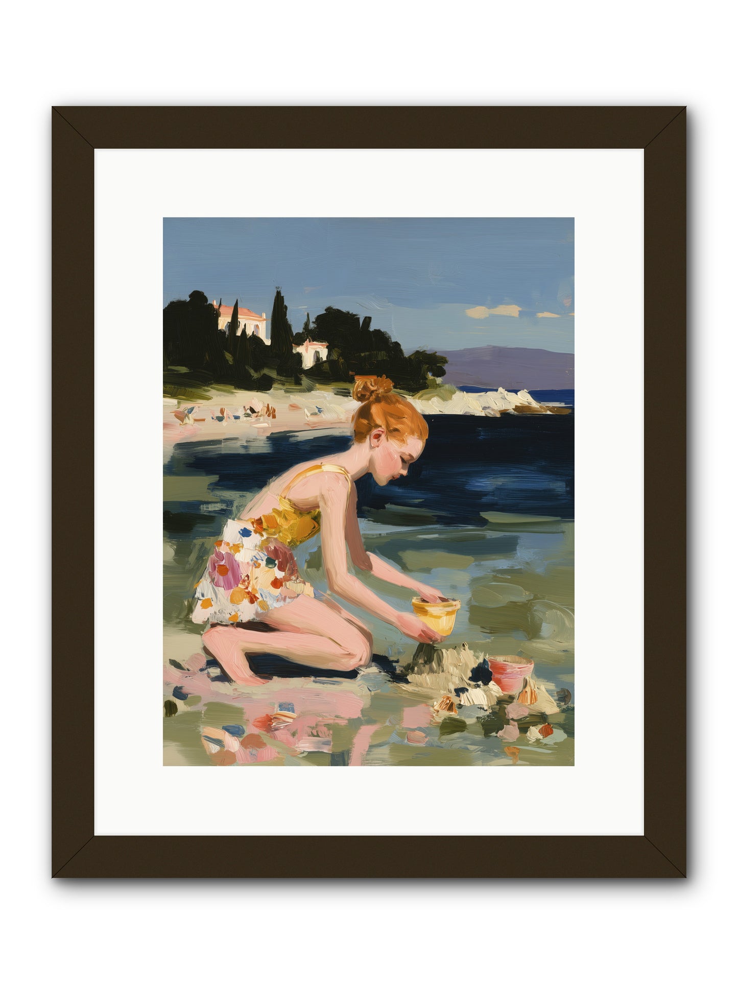 Beach Day Bliss -- Framed Print - Black 12x16