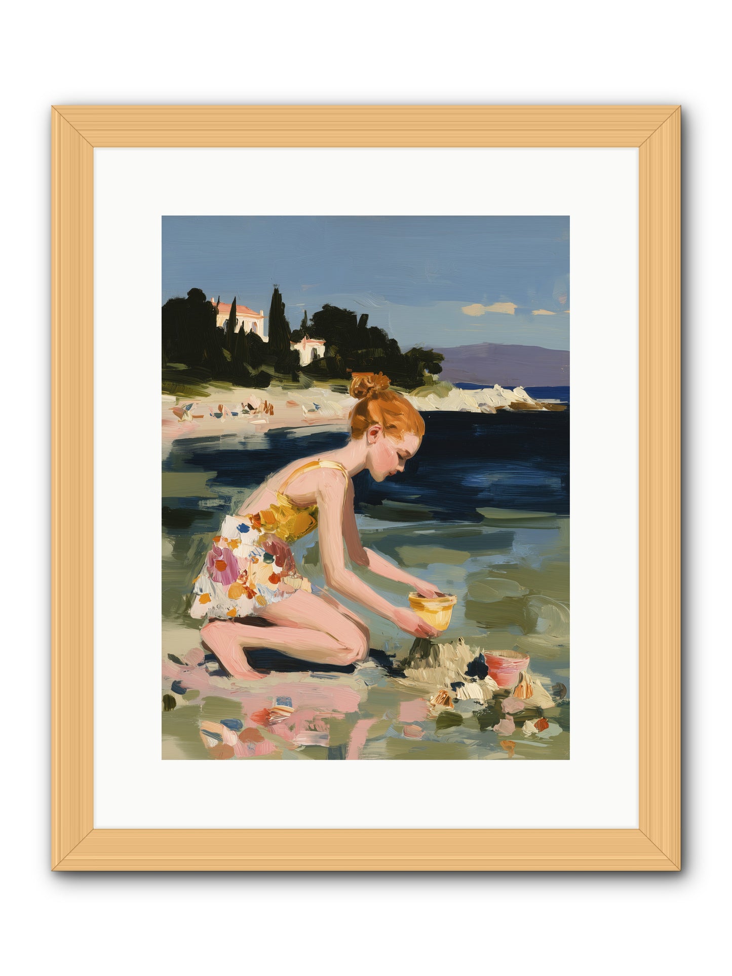 Beach Day Bliss -- Framed Print - Natural 12x16