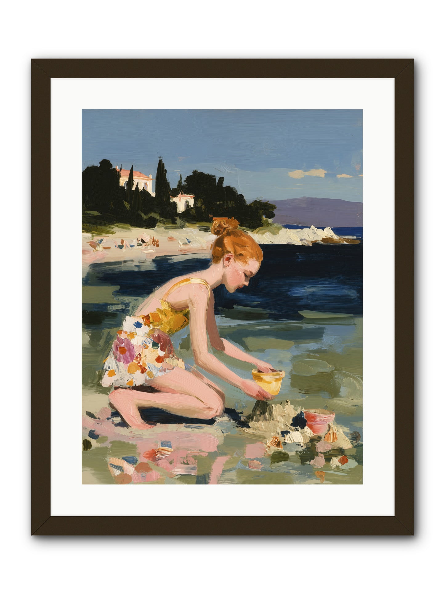 Beach Day Bliss -- Framed Print - Black 18x24
