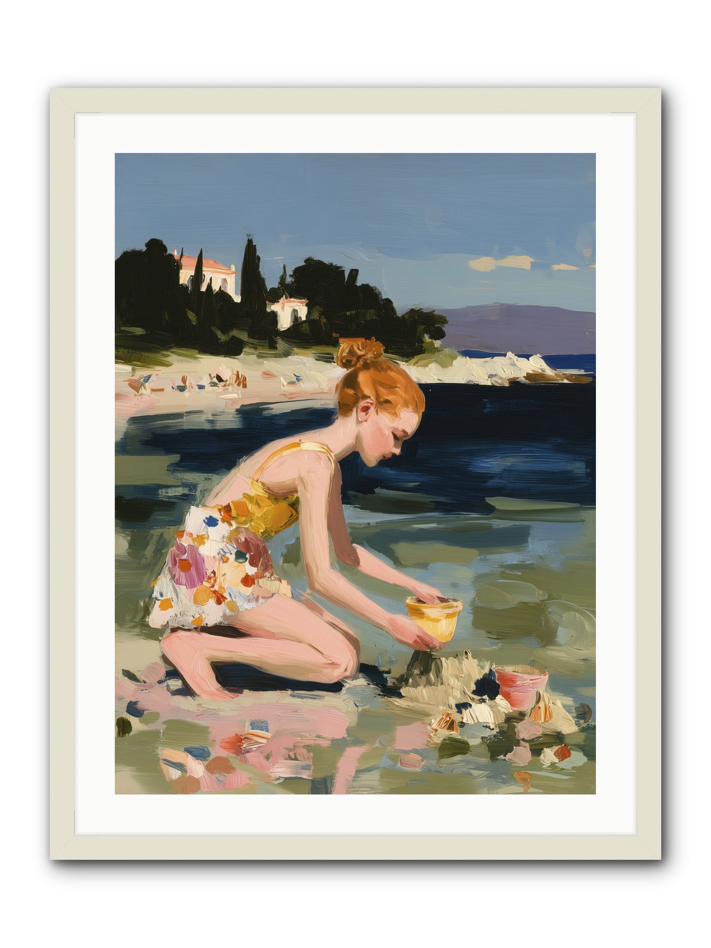 Beach Day Bliss -- Framed Print - White 24x32