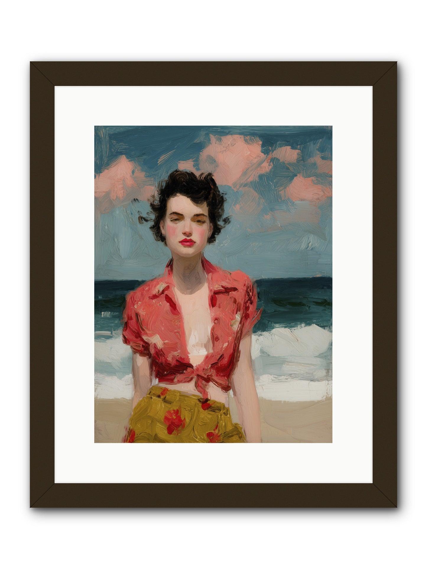 Beach Heart -- Framed Print - Black 12x16