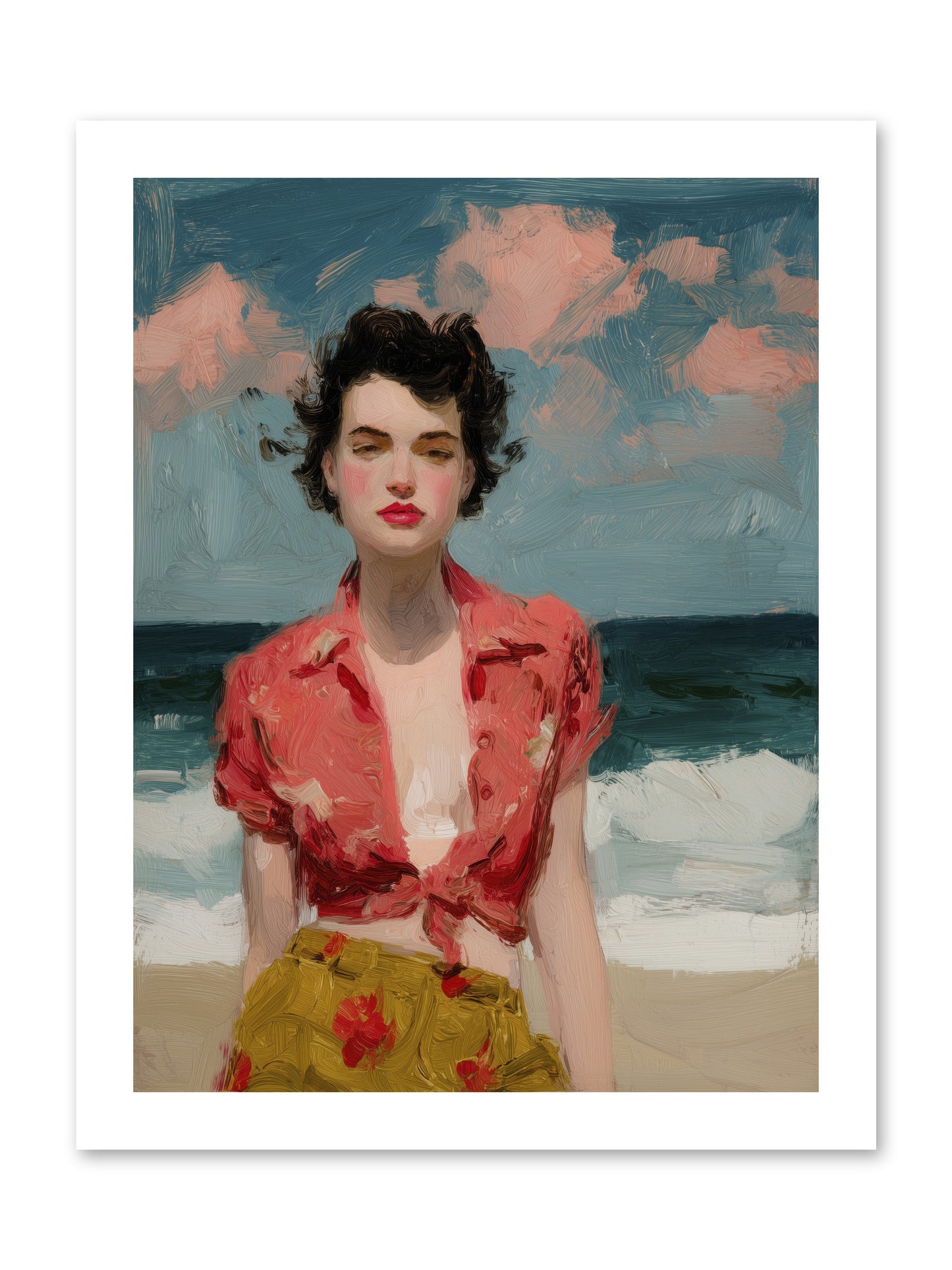 Beach Heart -- Loose Canvas Print 12x16