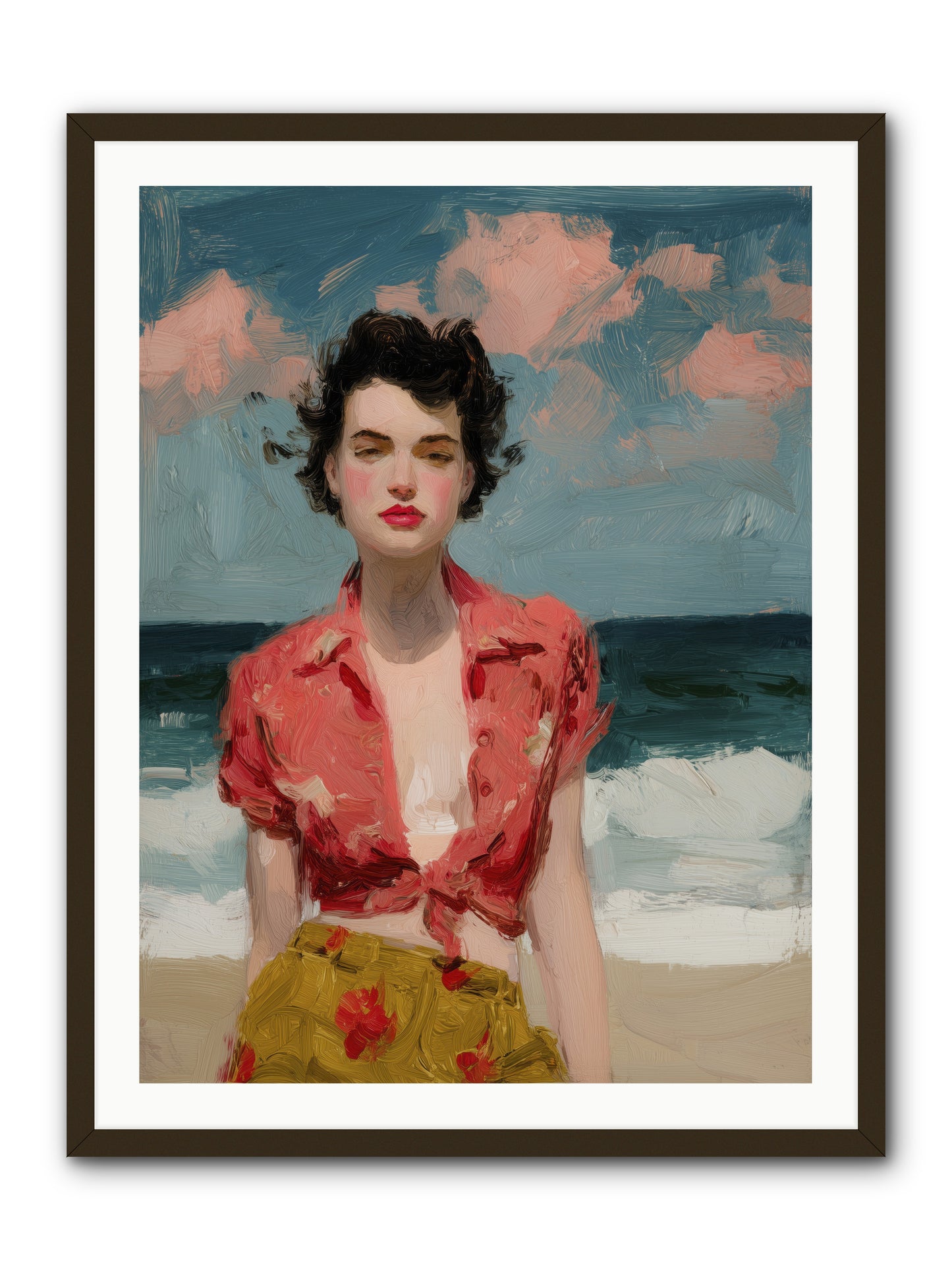 Beach Heart -- Framed Print - Black 30x40