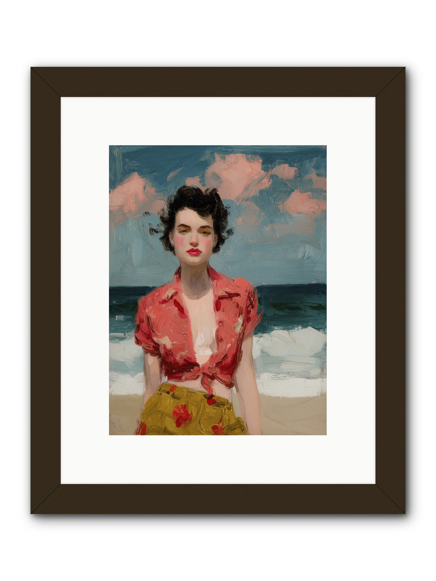 Beach Heart -- Framed Print - Black 9x12
