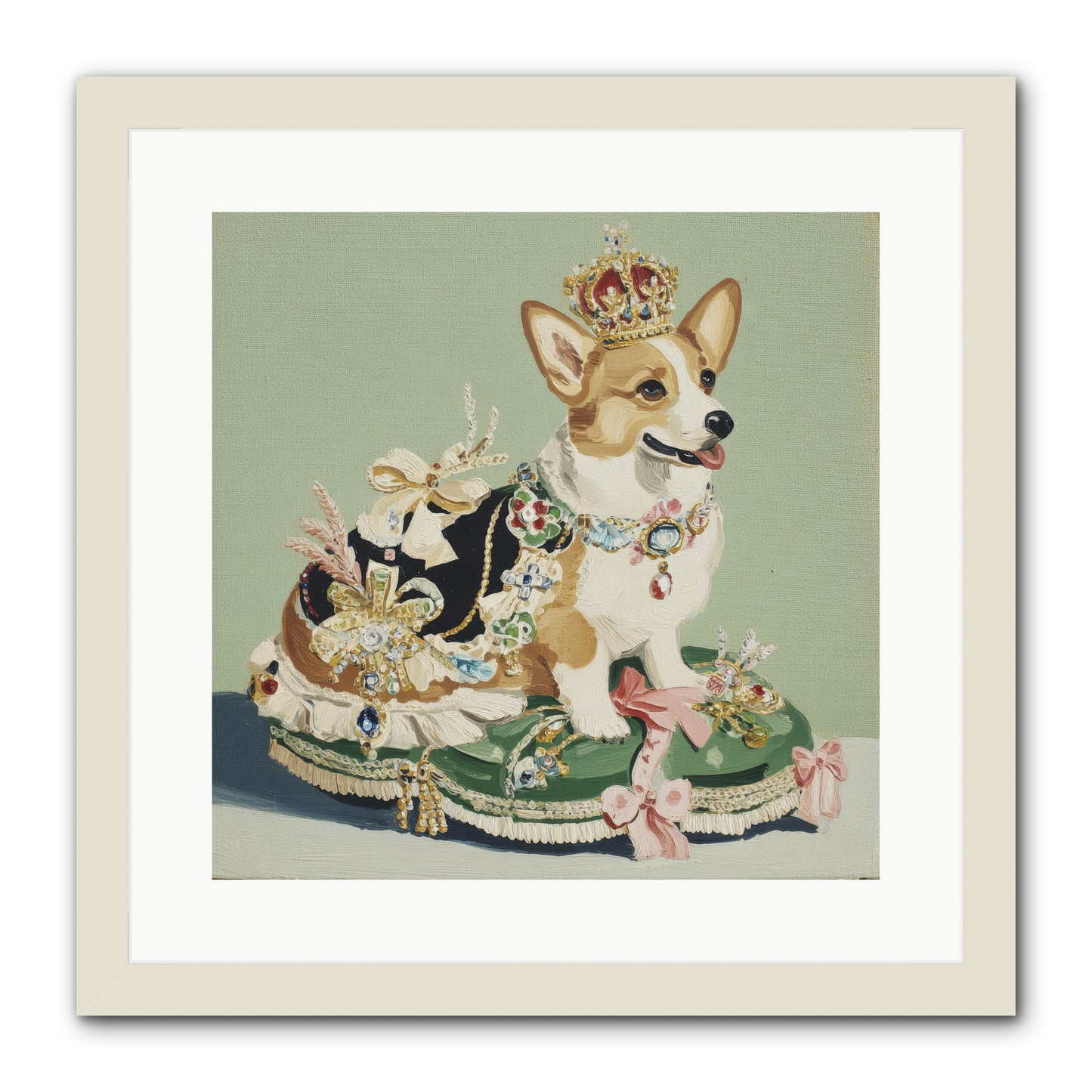 Beauty Takes the Stage -- Framed Print - White 16x16