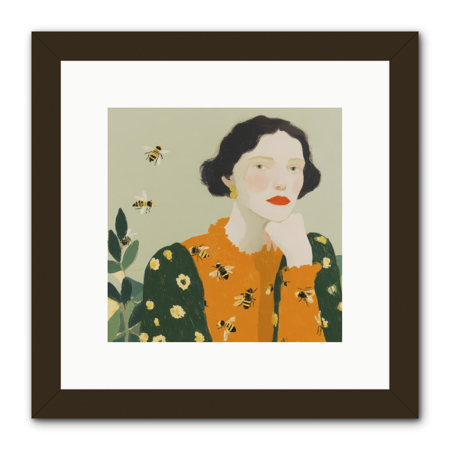 Beekeeper's Secret Joy -- Framed Print - Black 10x10