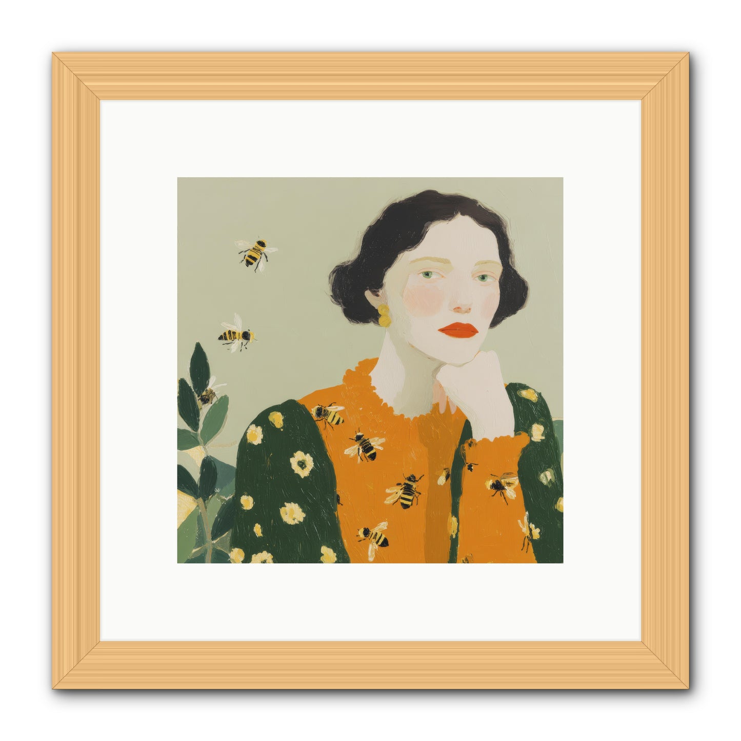 Beekeeper's Secret Joy -- Framed Print - Natural 10x10