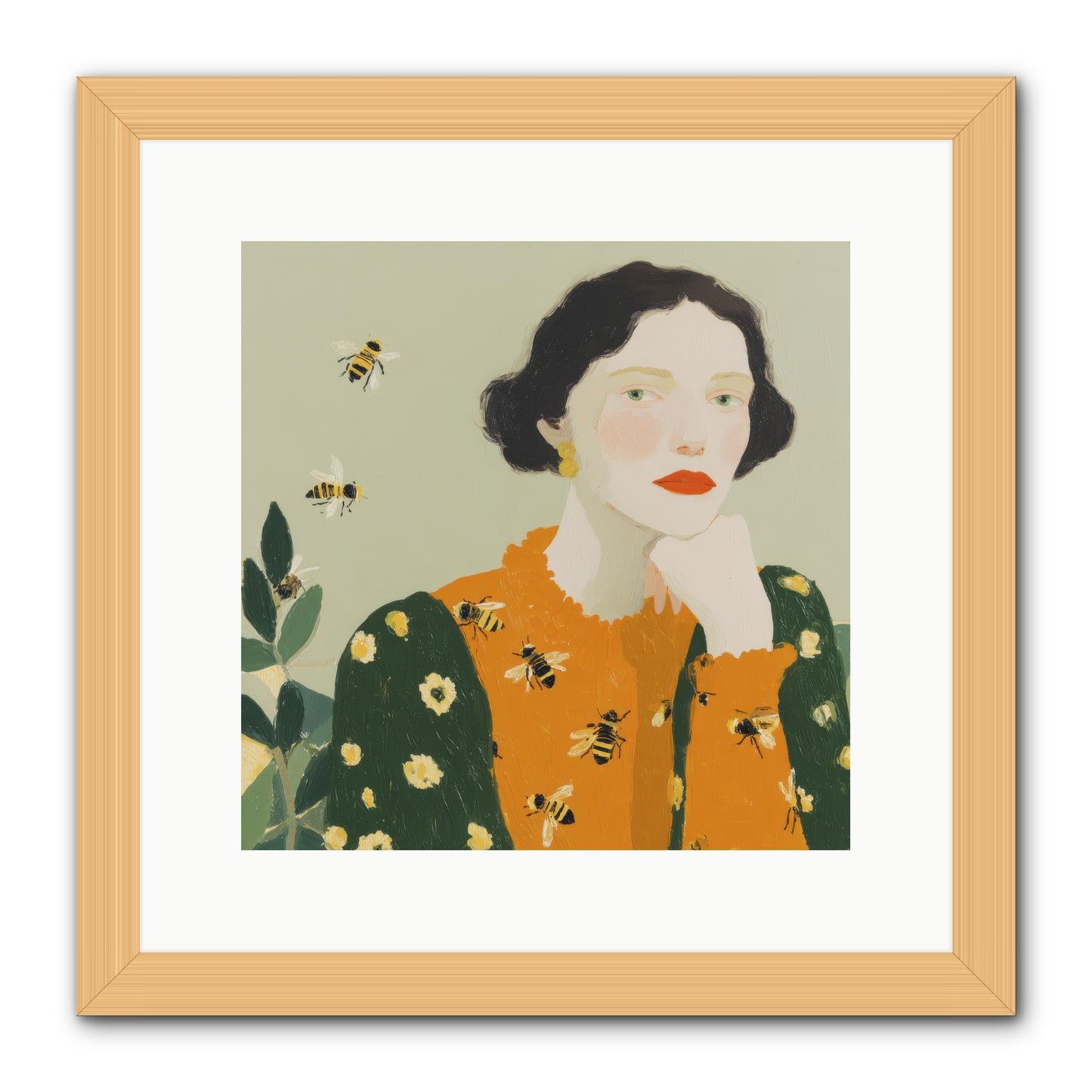 Beekeeper's Secret Joy -- Framed Print - Natural 12x12