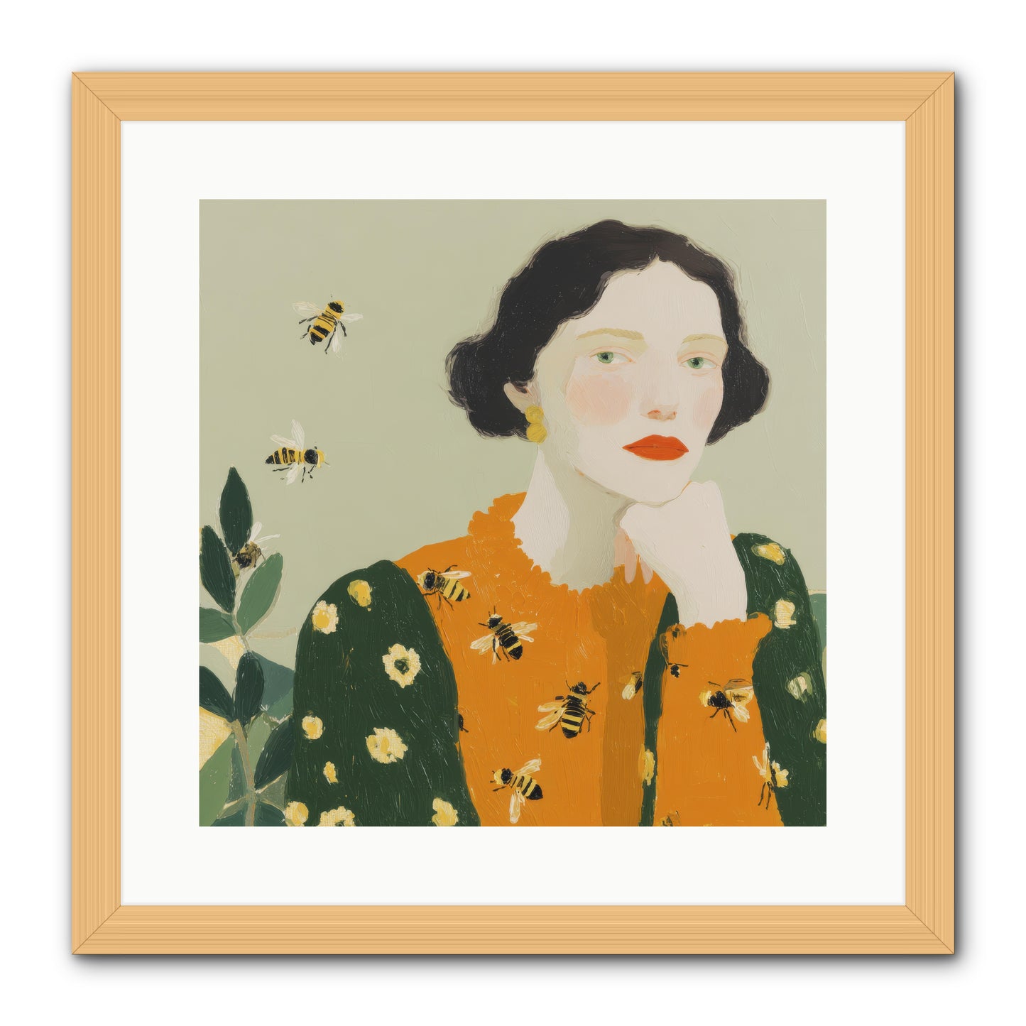 Beekeeper's Secret Joy -- Framed Print - Natural 16x16