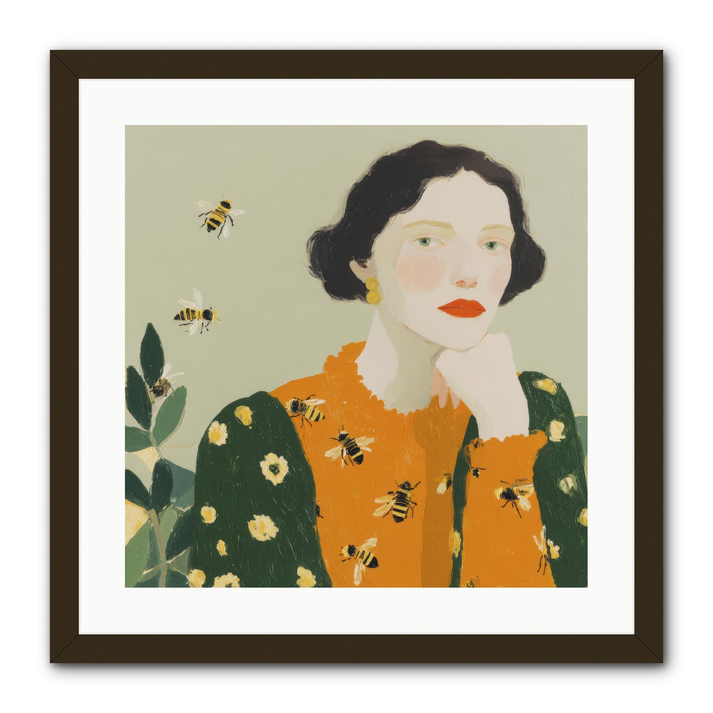 Beekeeper's Secret Joy -- Framed Print - Black 20x20