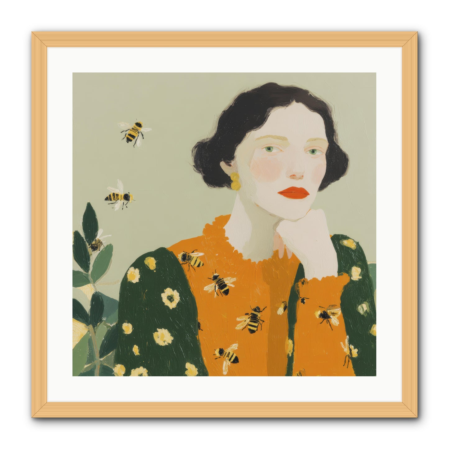 Beekeeper's Secret Joy -- Framed Print - Natural 24x24