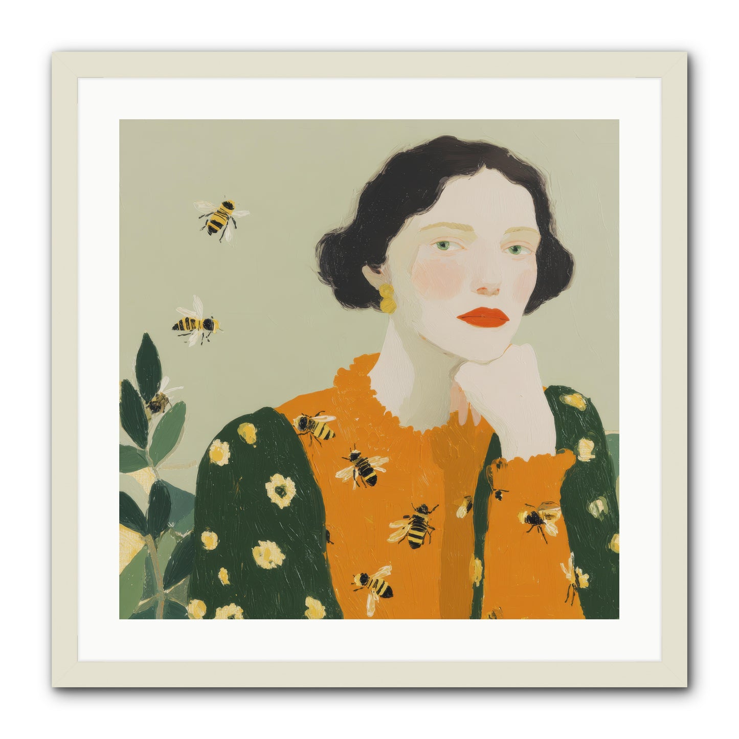 Beekeeper's Secret Joy -- Framed Print - White 24x24