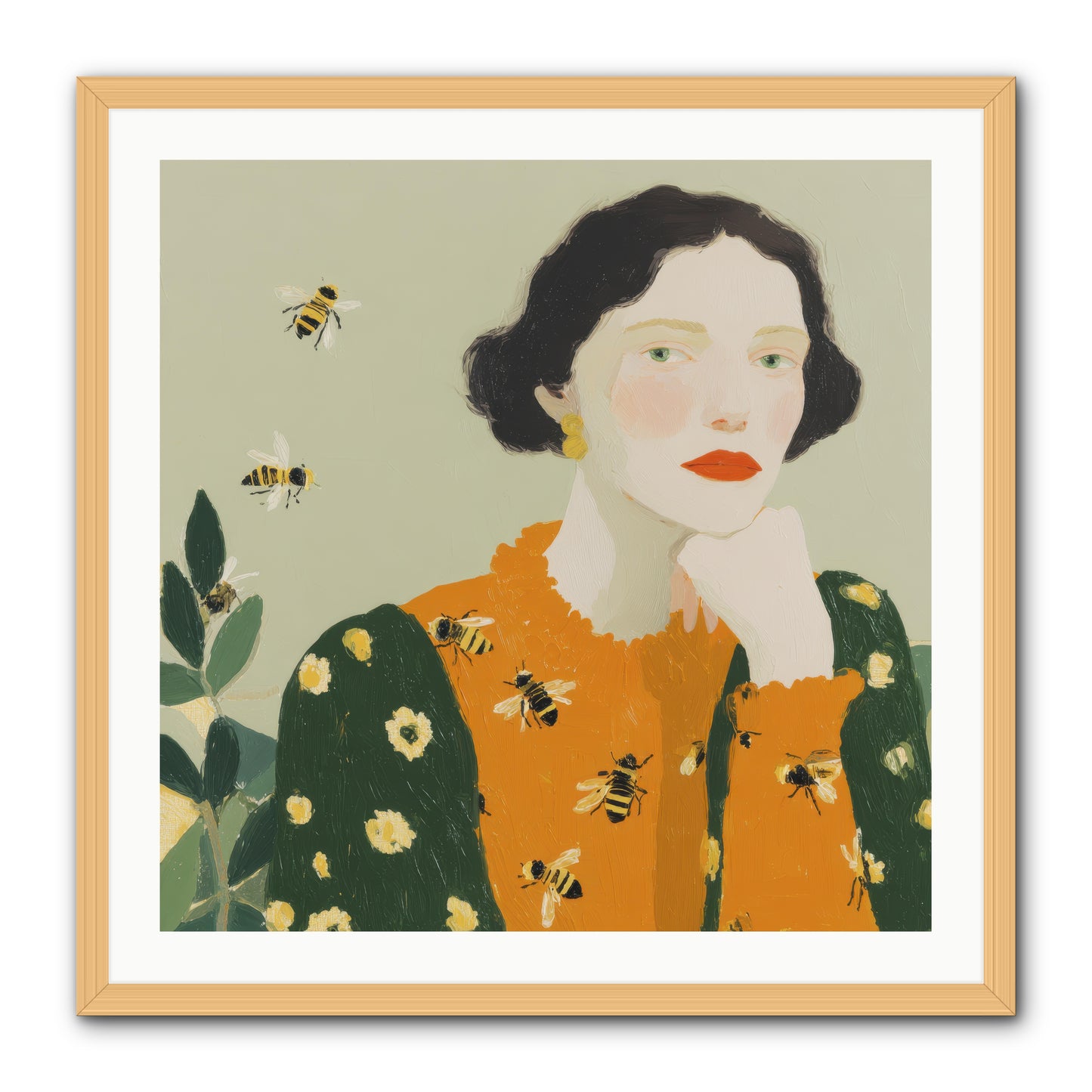 Beekeeper's Secret Joy -- Framed Print - Natural 30x30