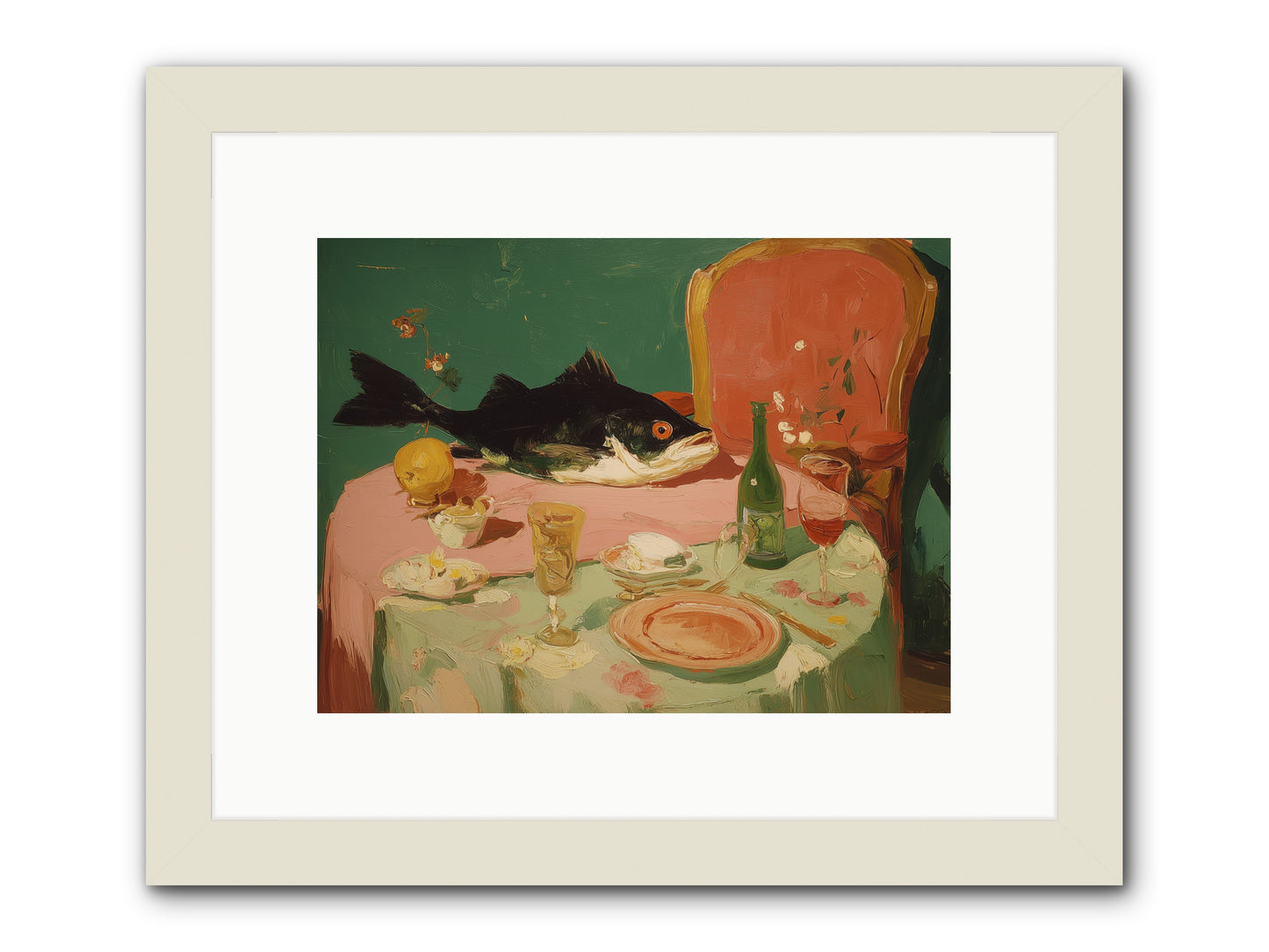 Before the Feast -- Framed Print - White 12x9