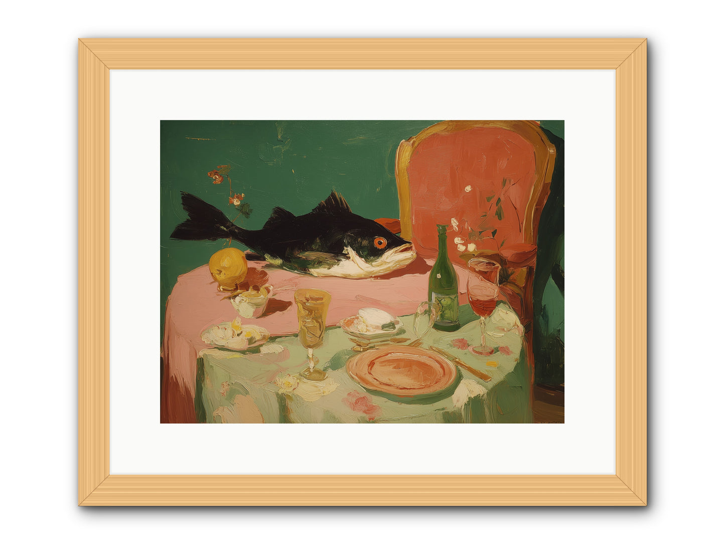 Before the Feast -- Framed Print - Natural 16x12