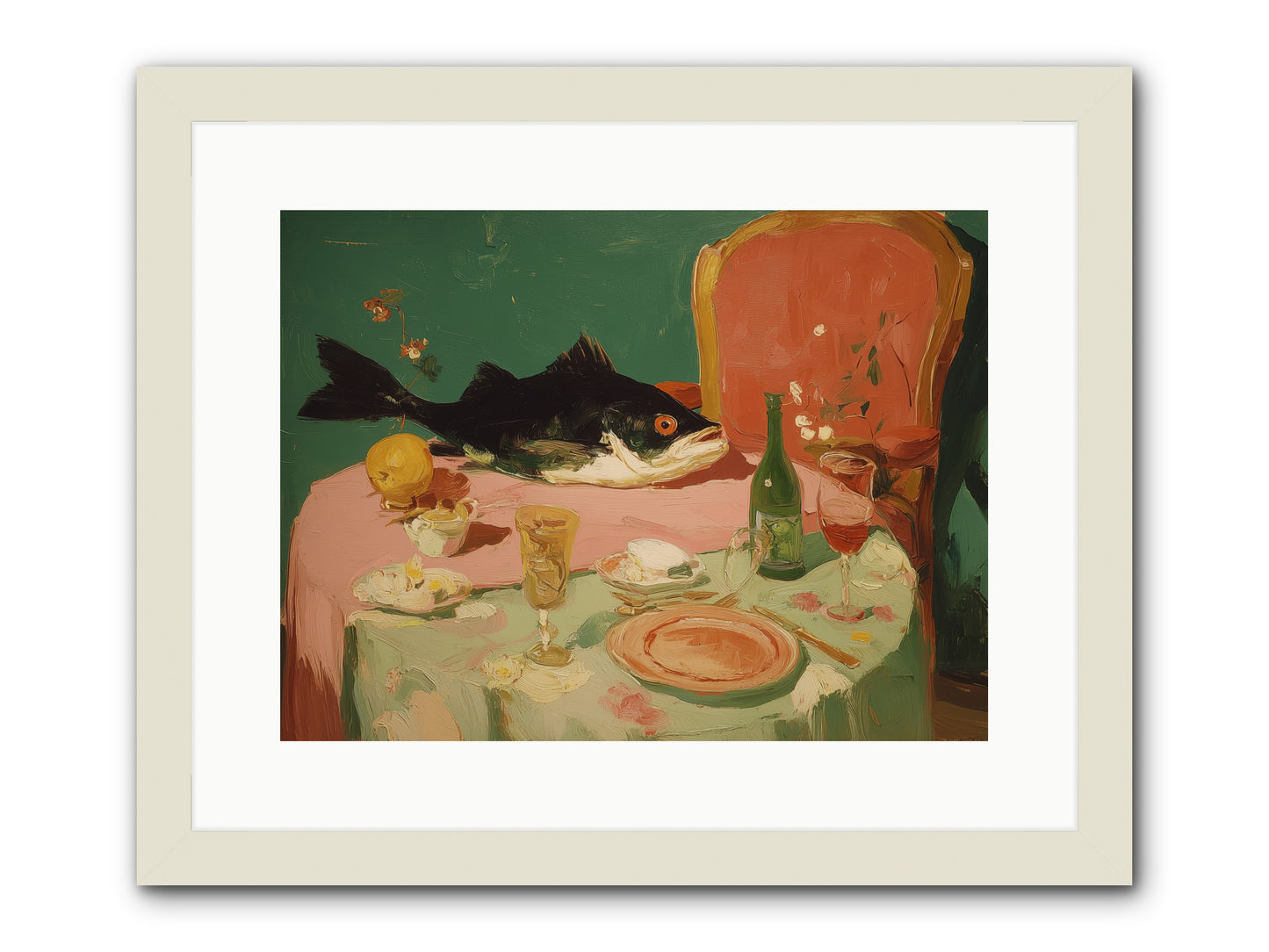 Before the Feast -- Framed Print - White 16x12