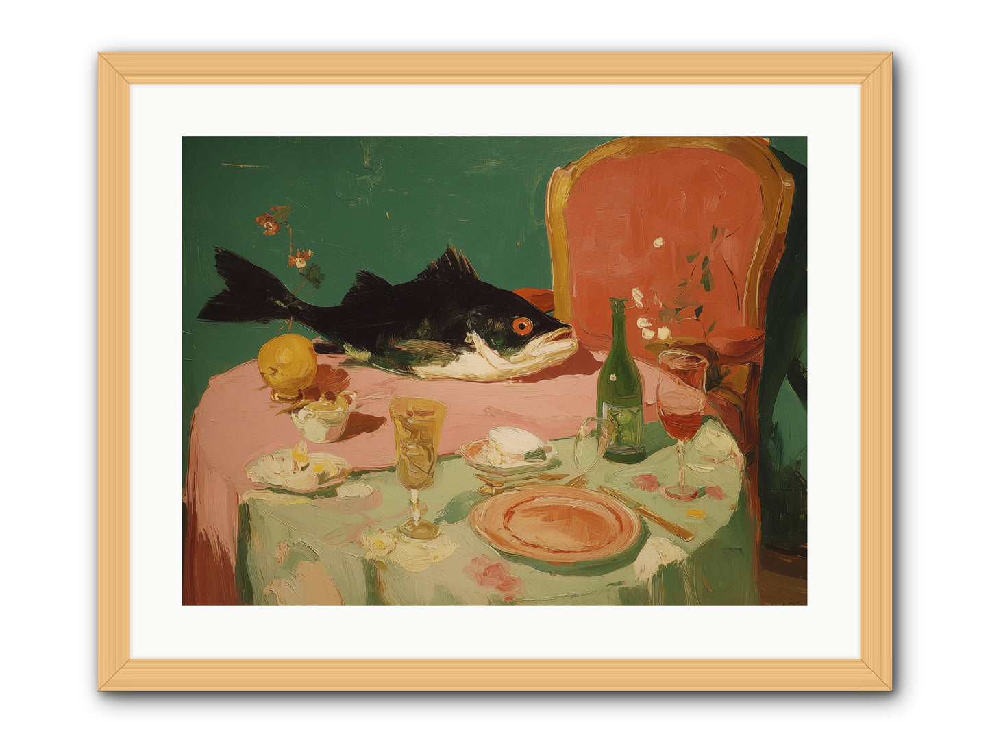 Before the Feast -- Framed Print - Natural 24x18
