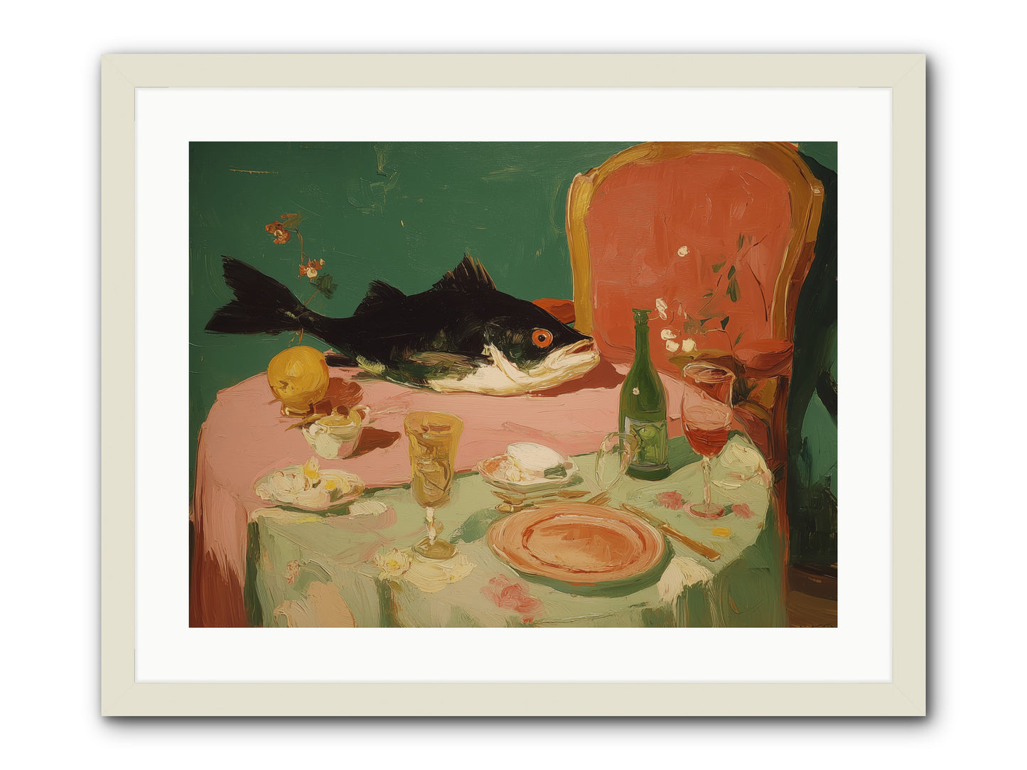 Before the Feast -- Framed Print - White 24x18