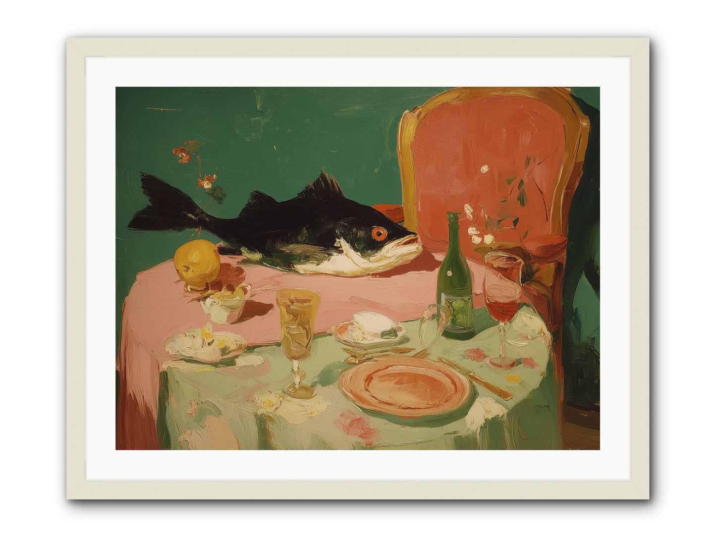 Before the Feast -- Framed Print - White 32x24