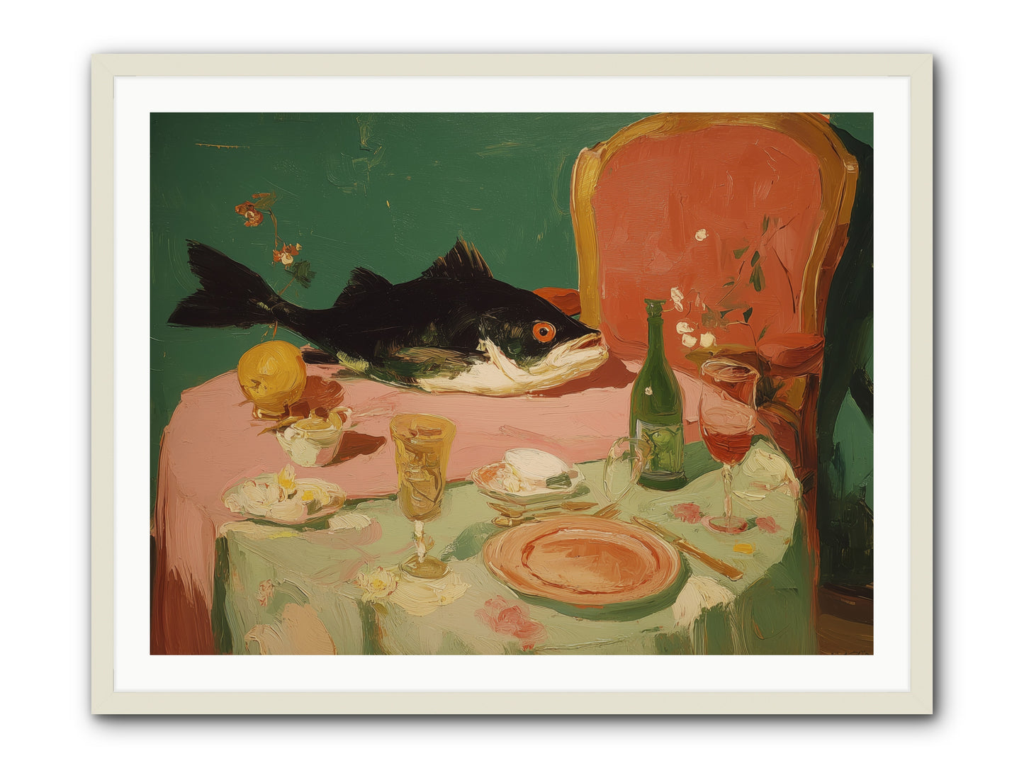 Before the Feast -- Framed Print - White 40x30