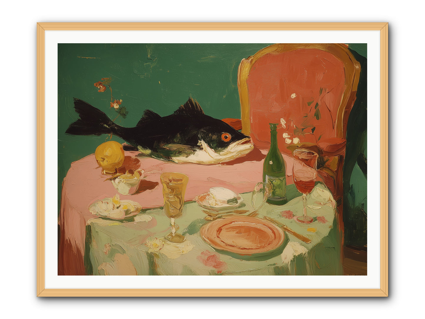 Before the Feast -- Framed Print - Natural 48x36