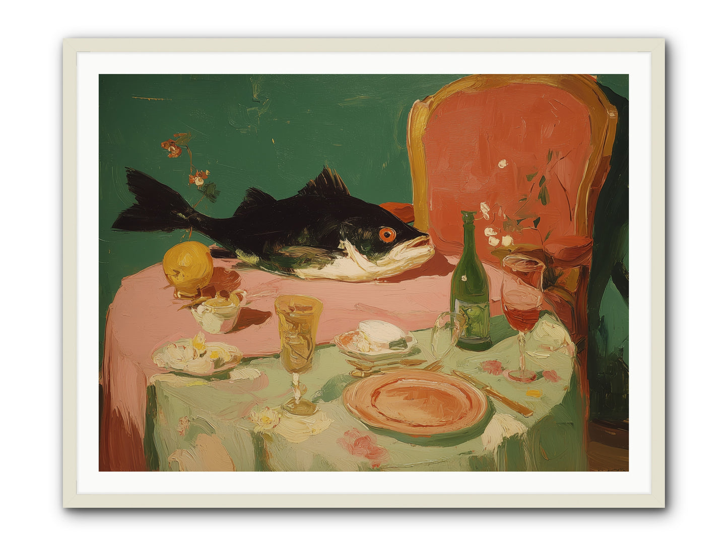 Before the Feast -- Framed Print - White 48x36