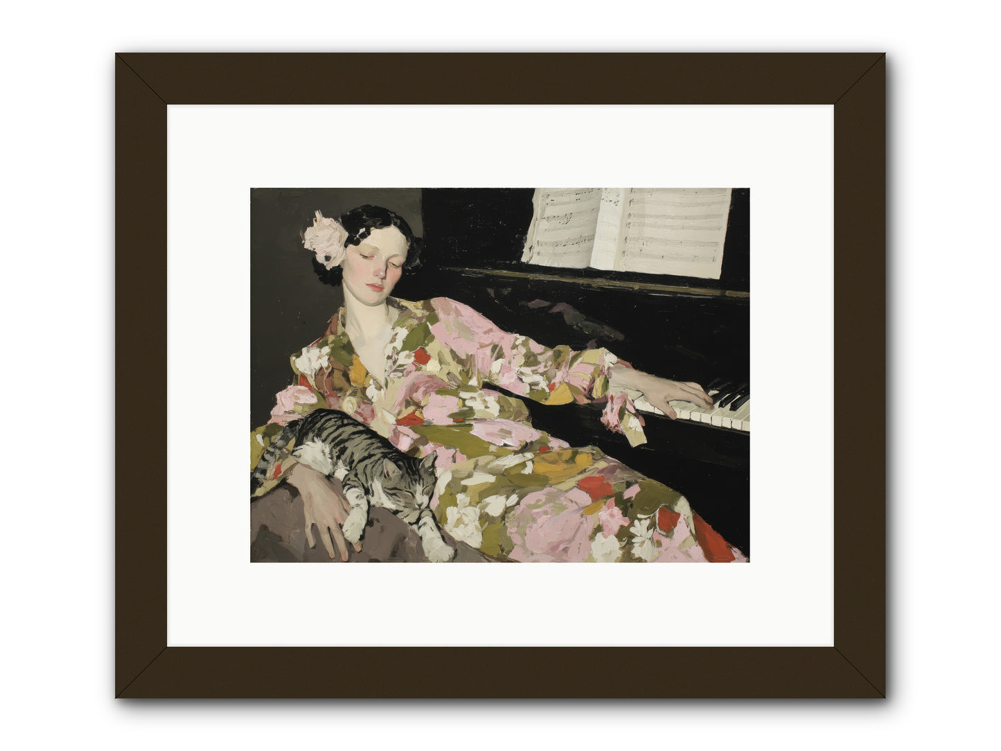 Before the Garden Woke -- Framed Print - Black 12x9