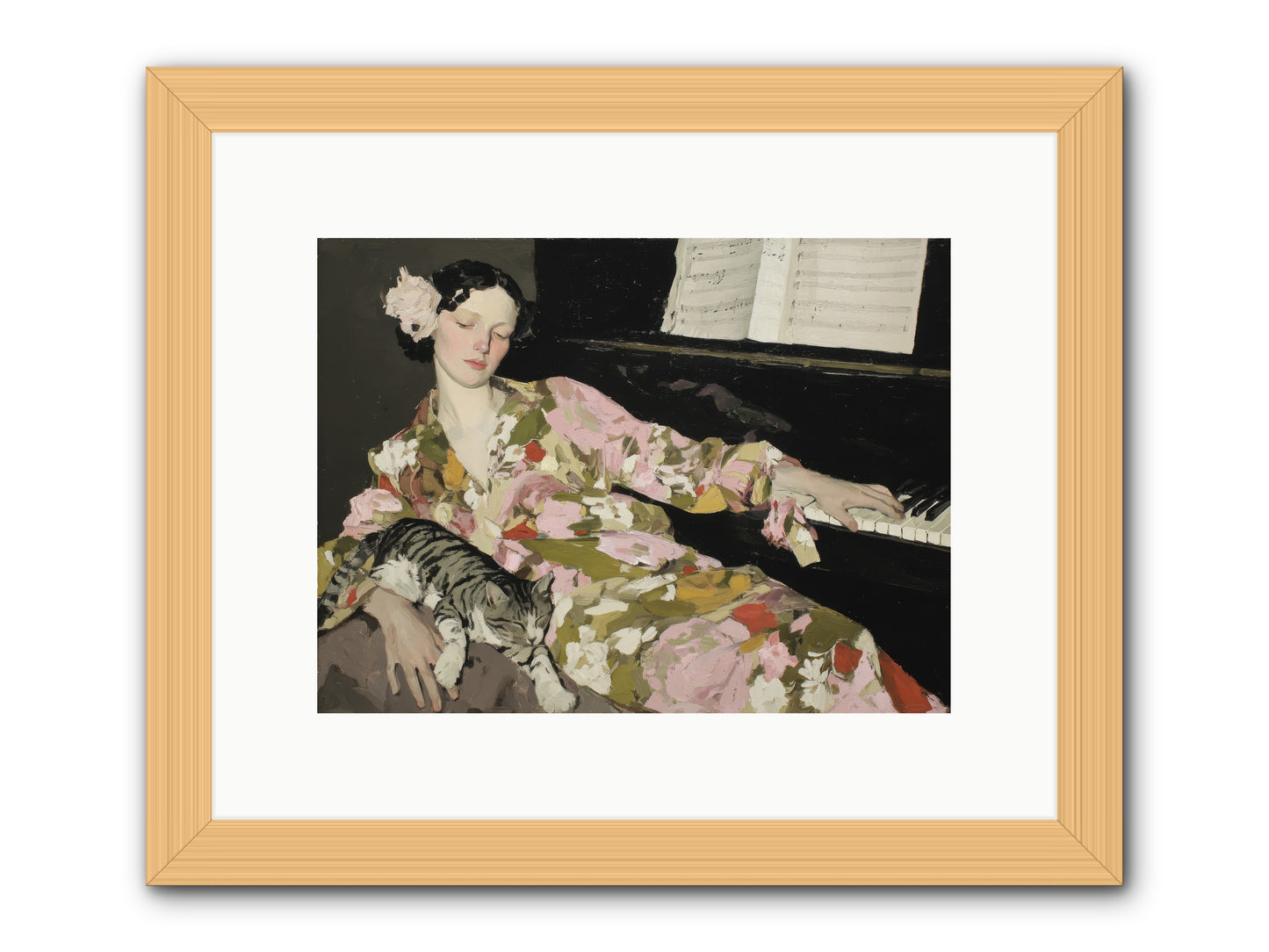 Before the Garden Woke -- Framed Print - Natural 12x9