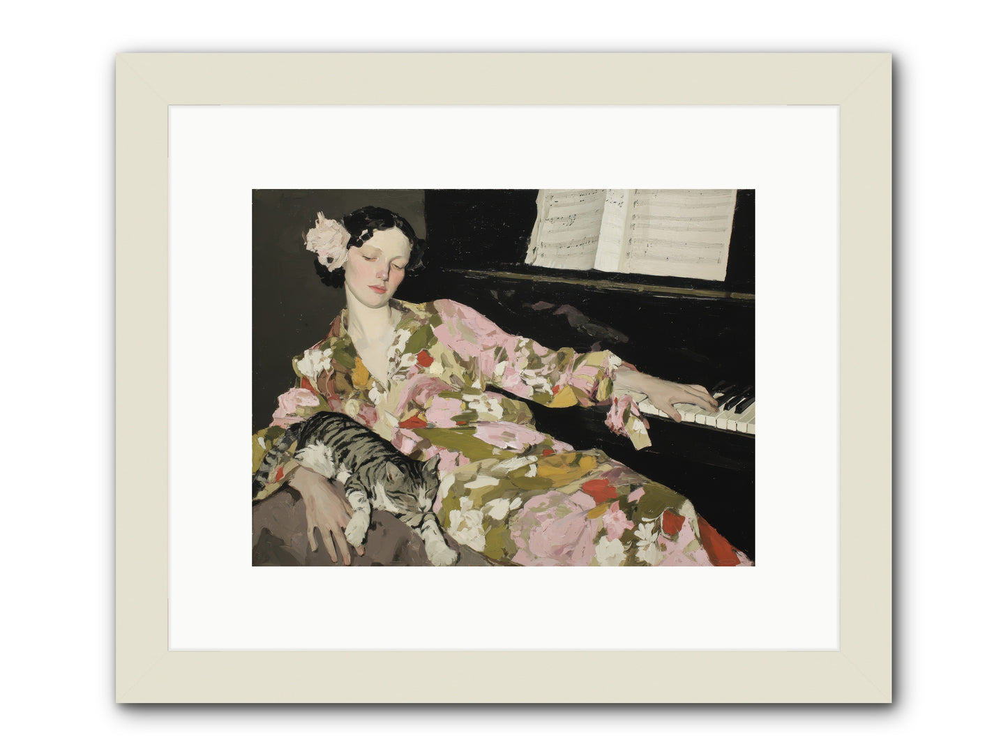 Before the Garden Woke -- Framed Print - White 12x9