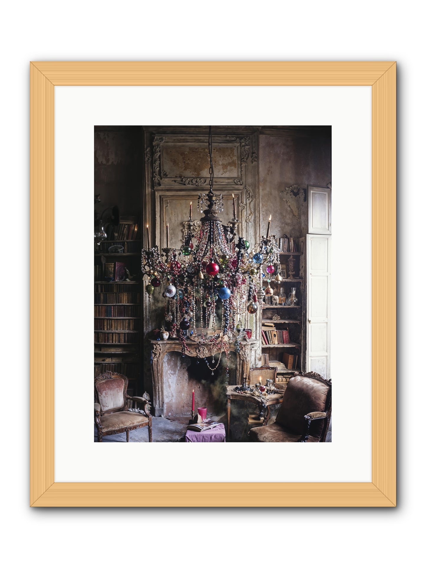 Behind The Velvet Drapes -- Framed Print - Natural 12x16