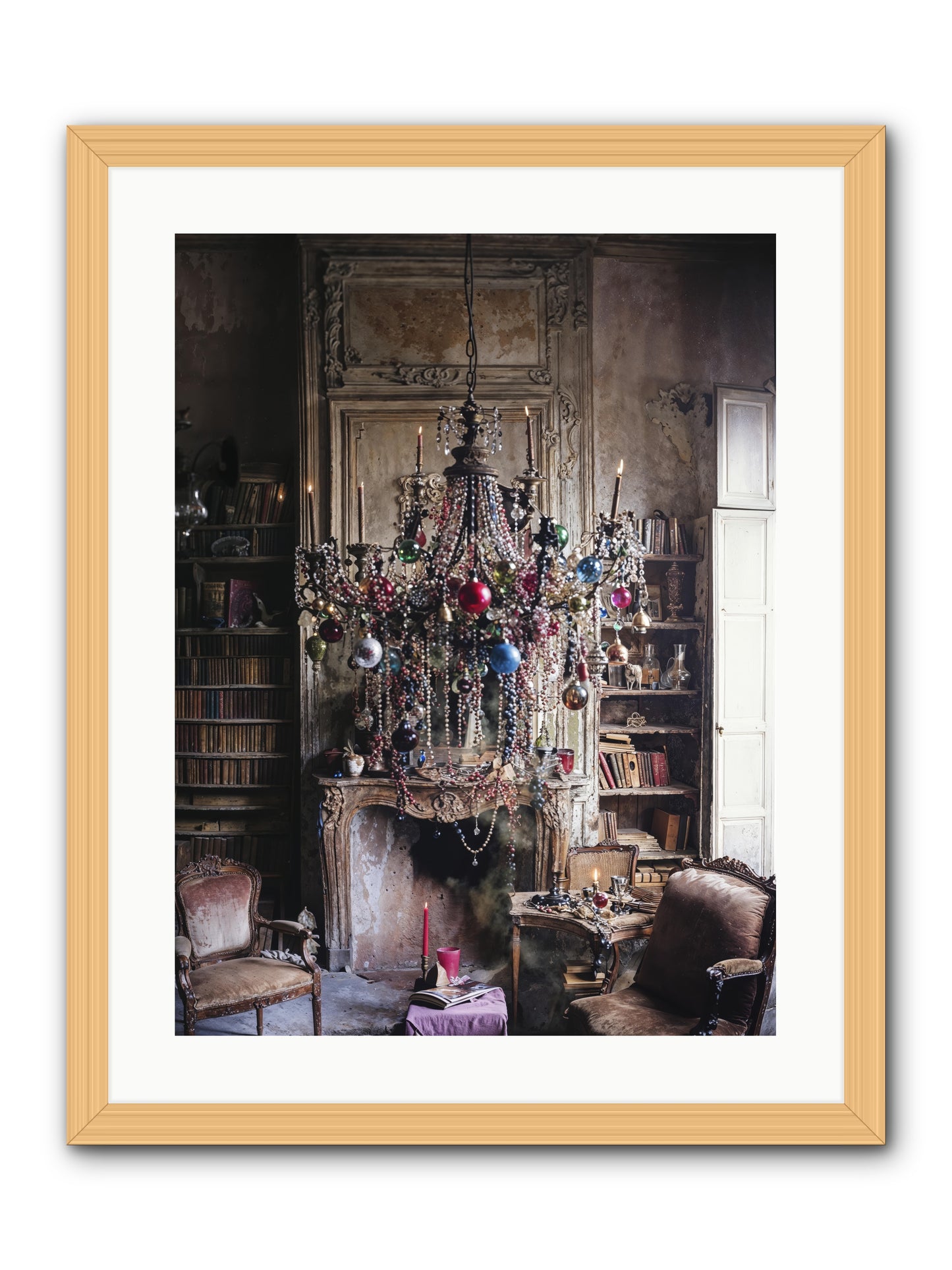 Behind The Velvet Drapes -- Framed Print - Natural 18x24