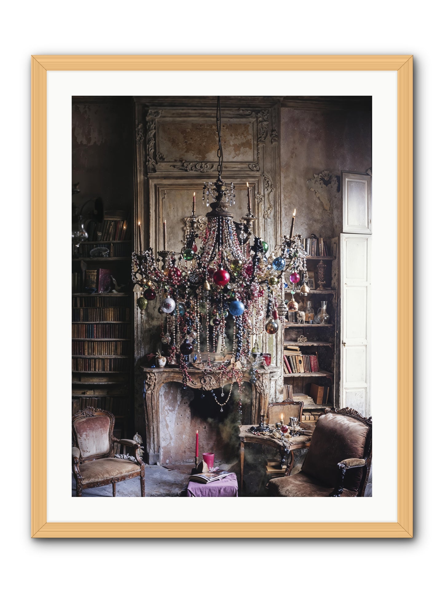 Behind The Velvet Drapes -- Framed Print - Natural 24x32
