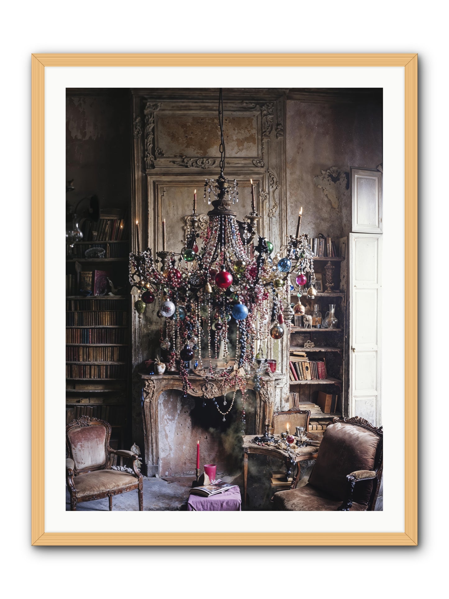 Behind The Velvet Drapes -- Framed Print - Natural 30x40